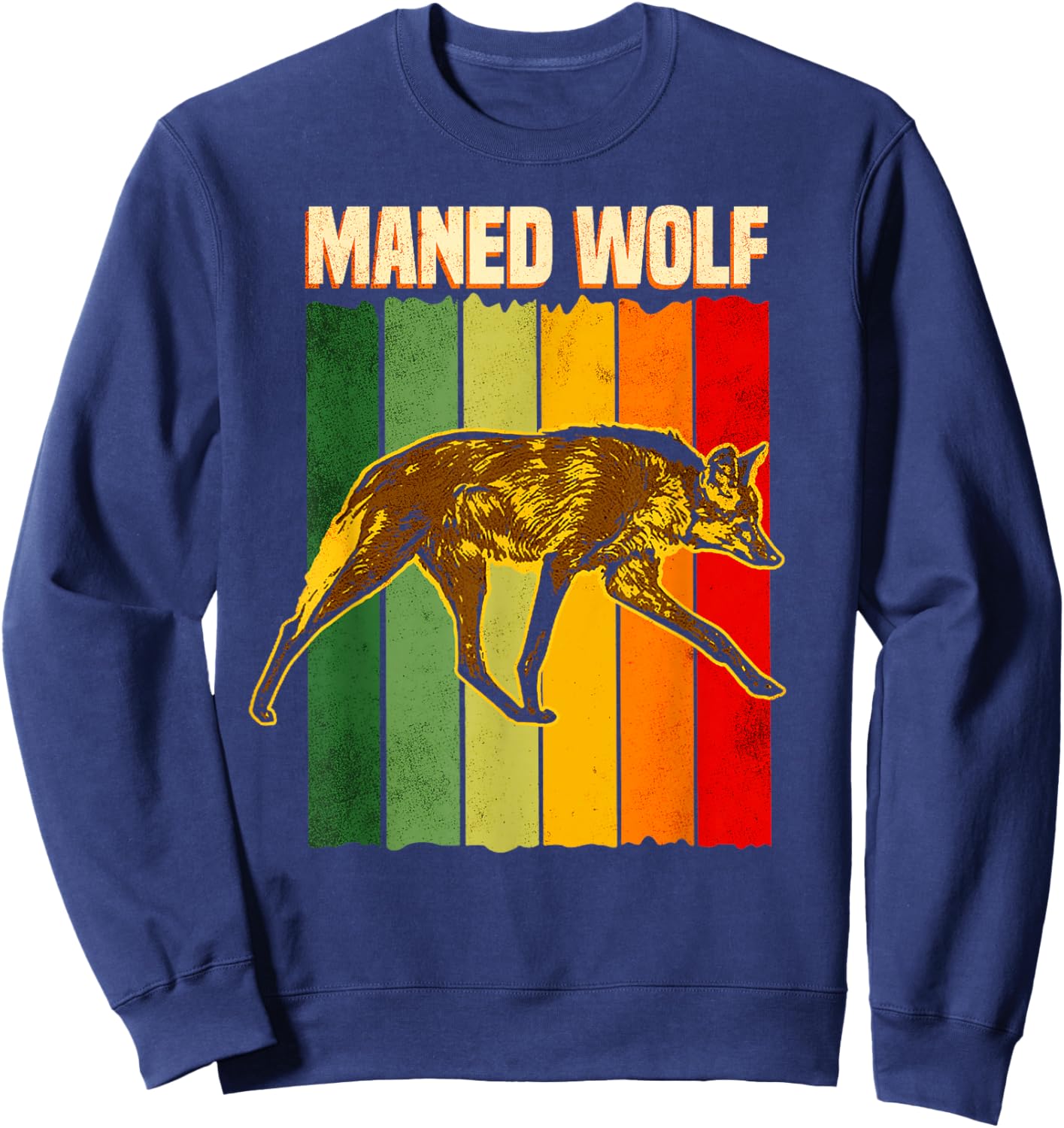 Maned Wolf South America Animal Colorful Sweatshirt - Sweatshirt | Navy