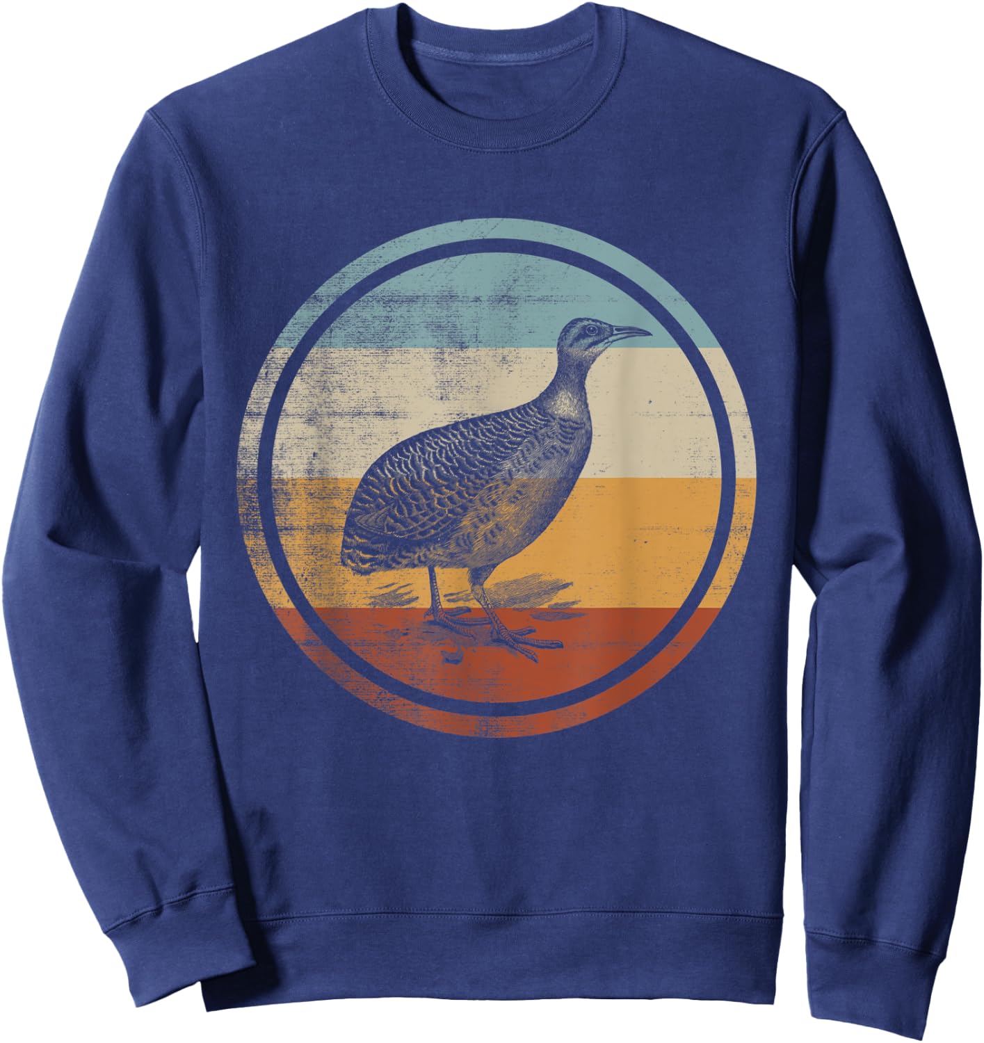 Retro Vintage Bird Design Red Winged Tinamou Sweatshirt - Sweatshirt | Navy