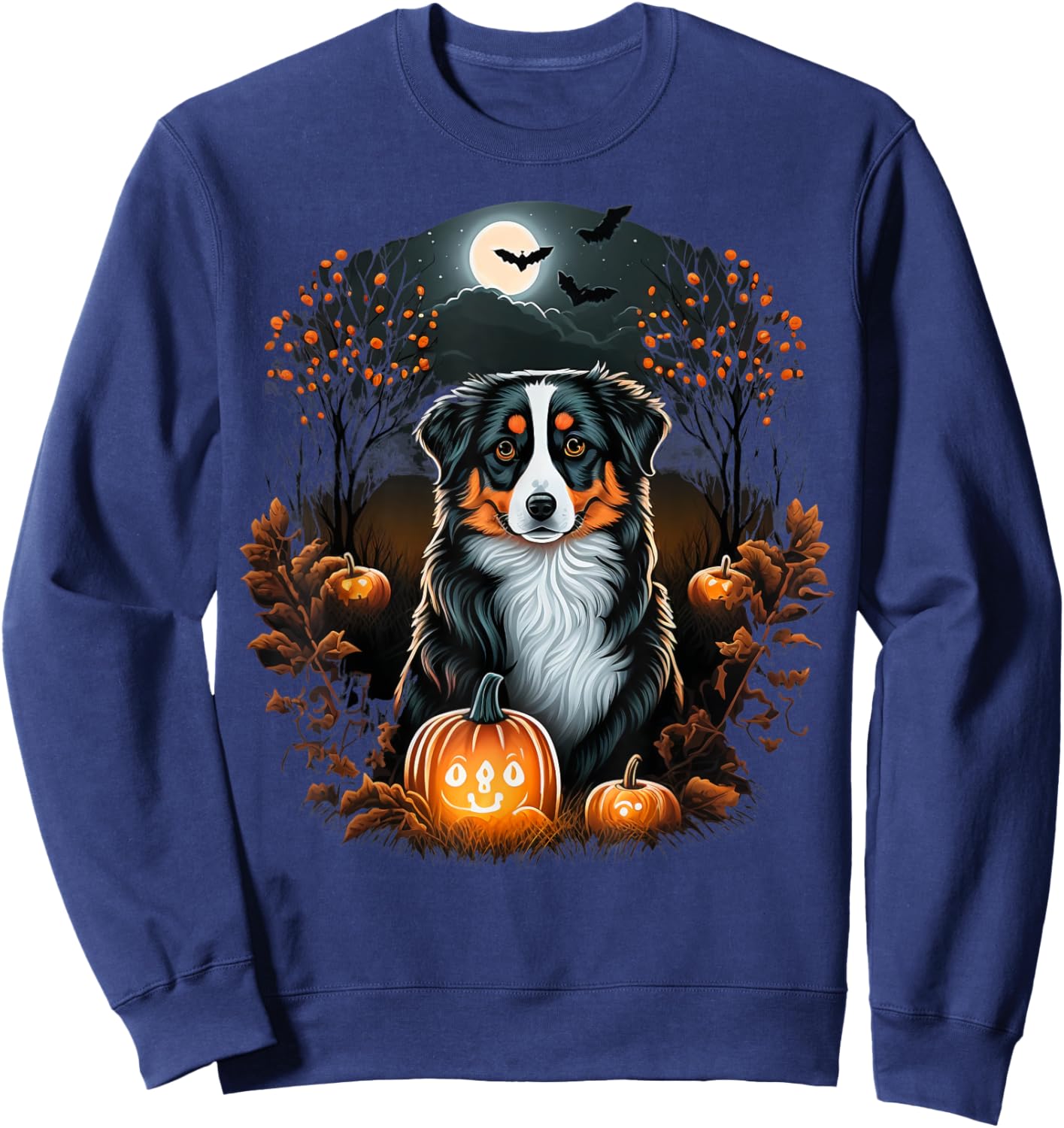 Australian Shepherd costume on Australian Shepherd Halloween Sweatshirt - Sweatshirt | Navy
