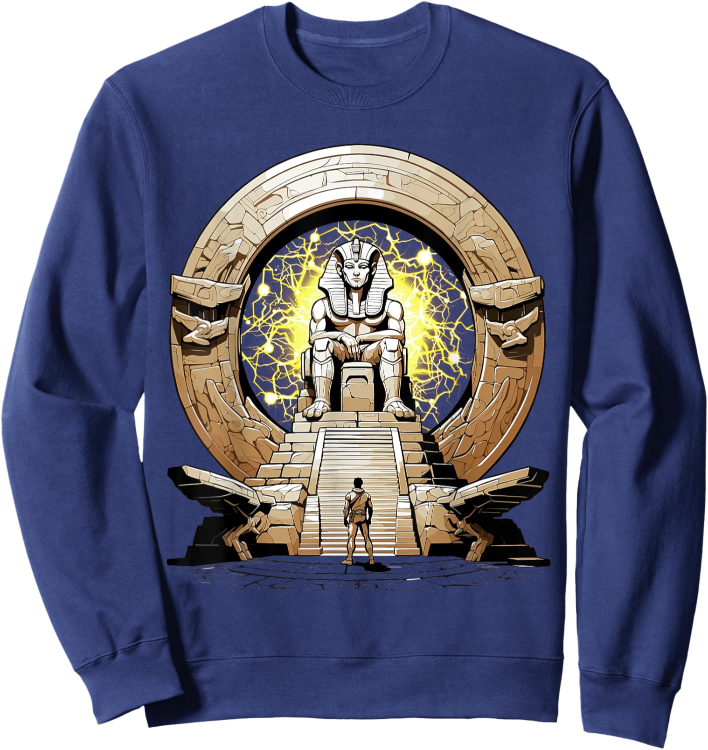 Ancient Deity Osiris stepping through a stargate portal Sweatshirt - Sweatshirt | Navy