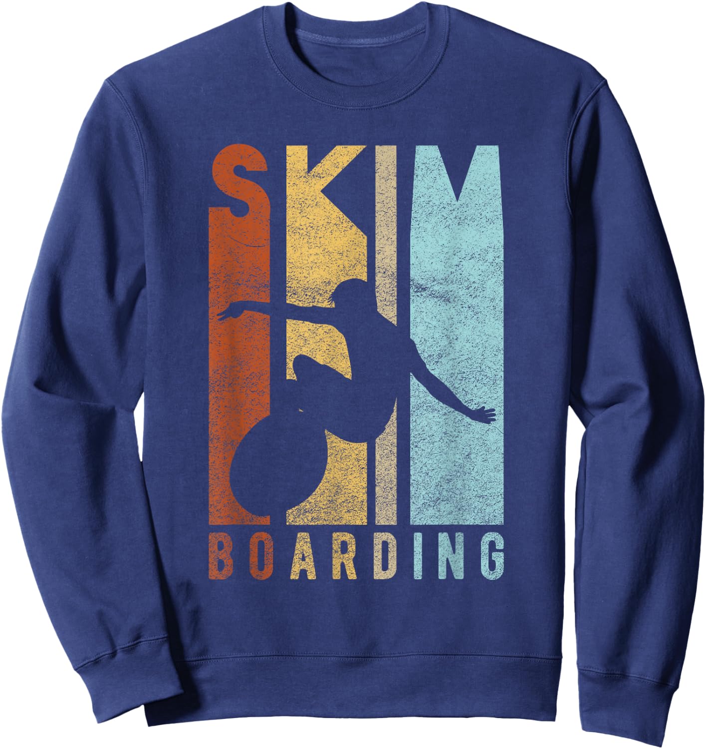 SKIM BOARDING - Sporty retro skimboarding surf-er Sweatshirt - Sweatshirt | Navy