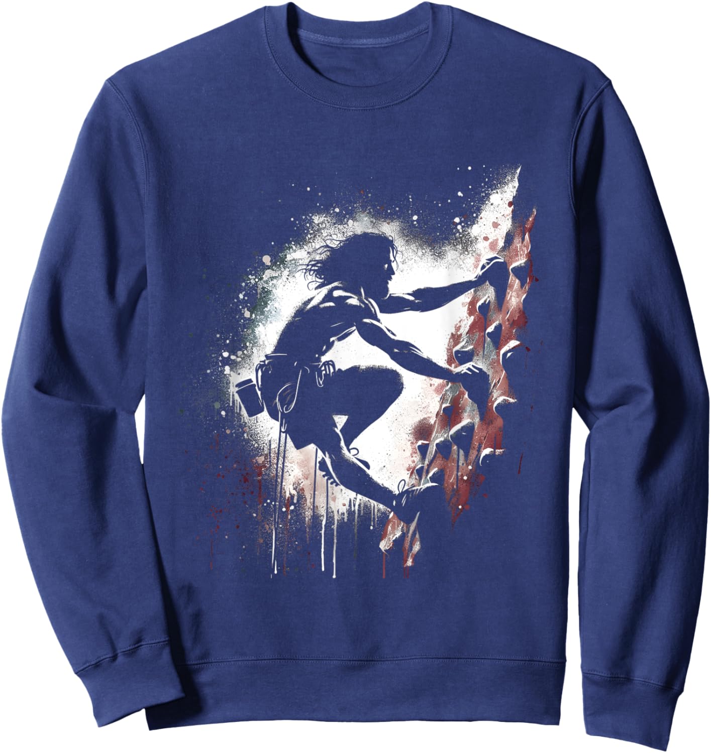 Jesus Rock Climbing - Funny Christian Religious Wall Climber Sweatshirt - Sweatshirt | Navy