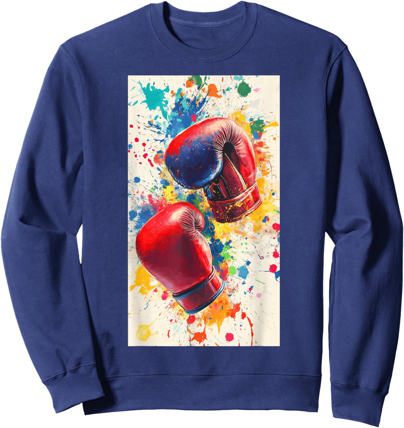 Boxing Gloves Sport Boxer Prompt Fitness Gym Sweatshirt - Sweatshirt | Navy