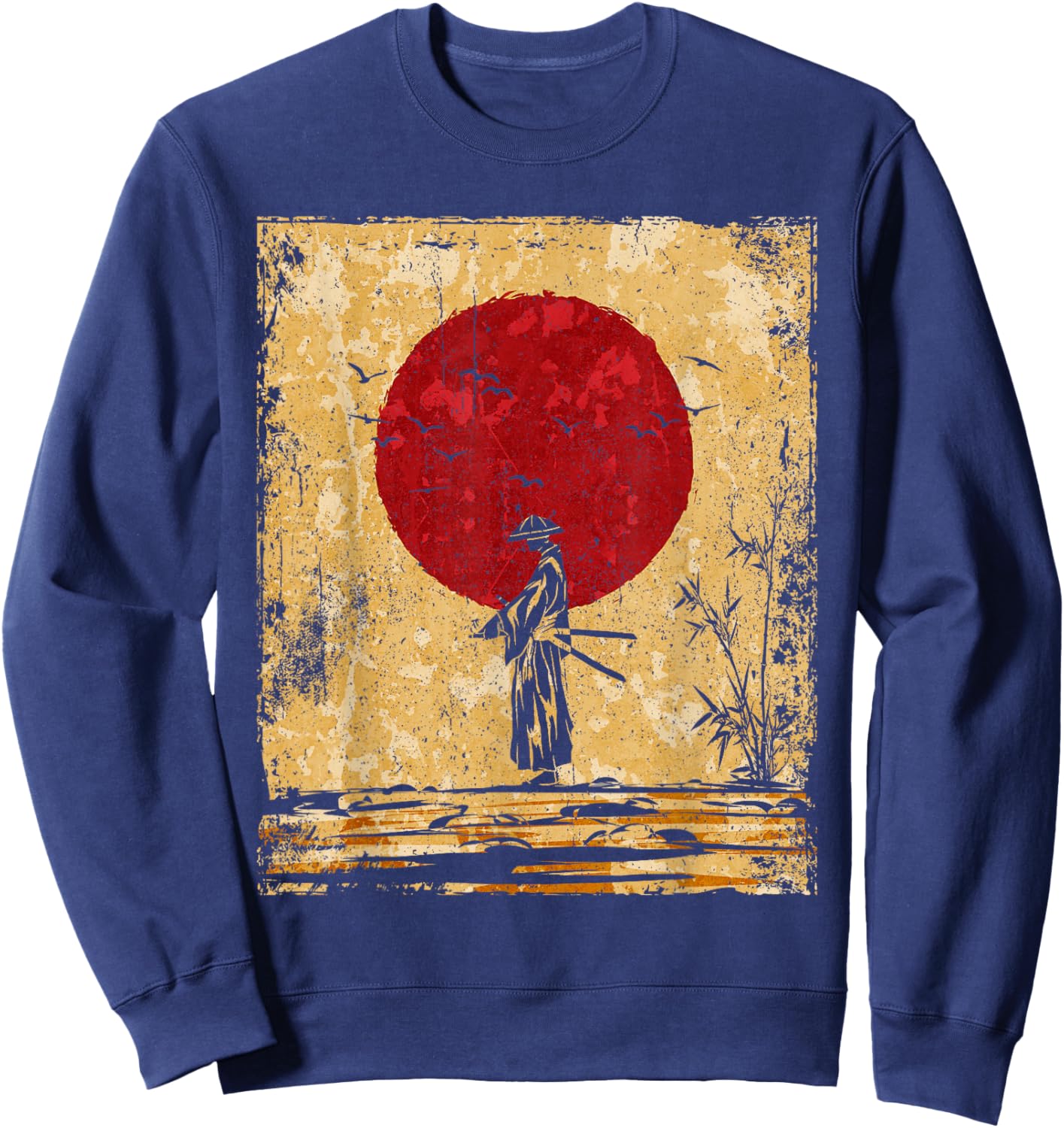 Samurai Japanese Art Vintage Fighter Retro Sweatshirt - Sweatshirt | Navy
