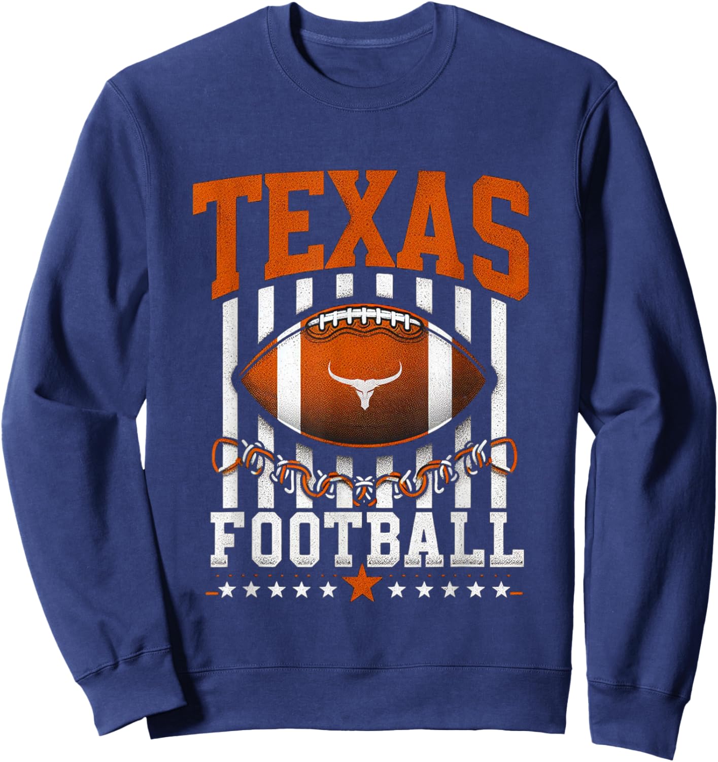 Texas Football Orange and White distressed graphic Sweatshirt - Sweatshirt | Navy