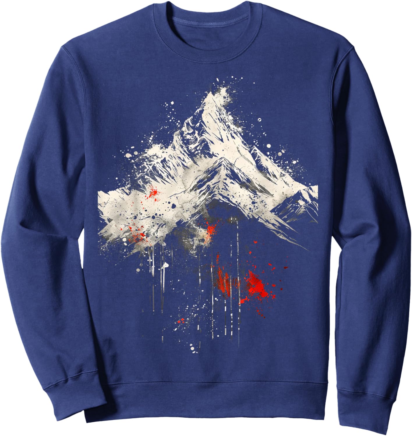 Abstract Mountain Black White Red Art Sweatshirt - Sweatshirt | Navy