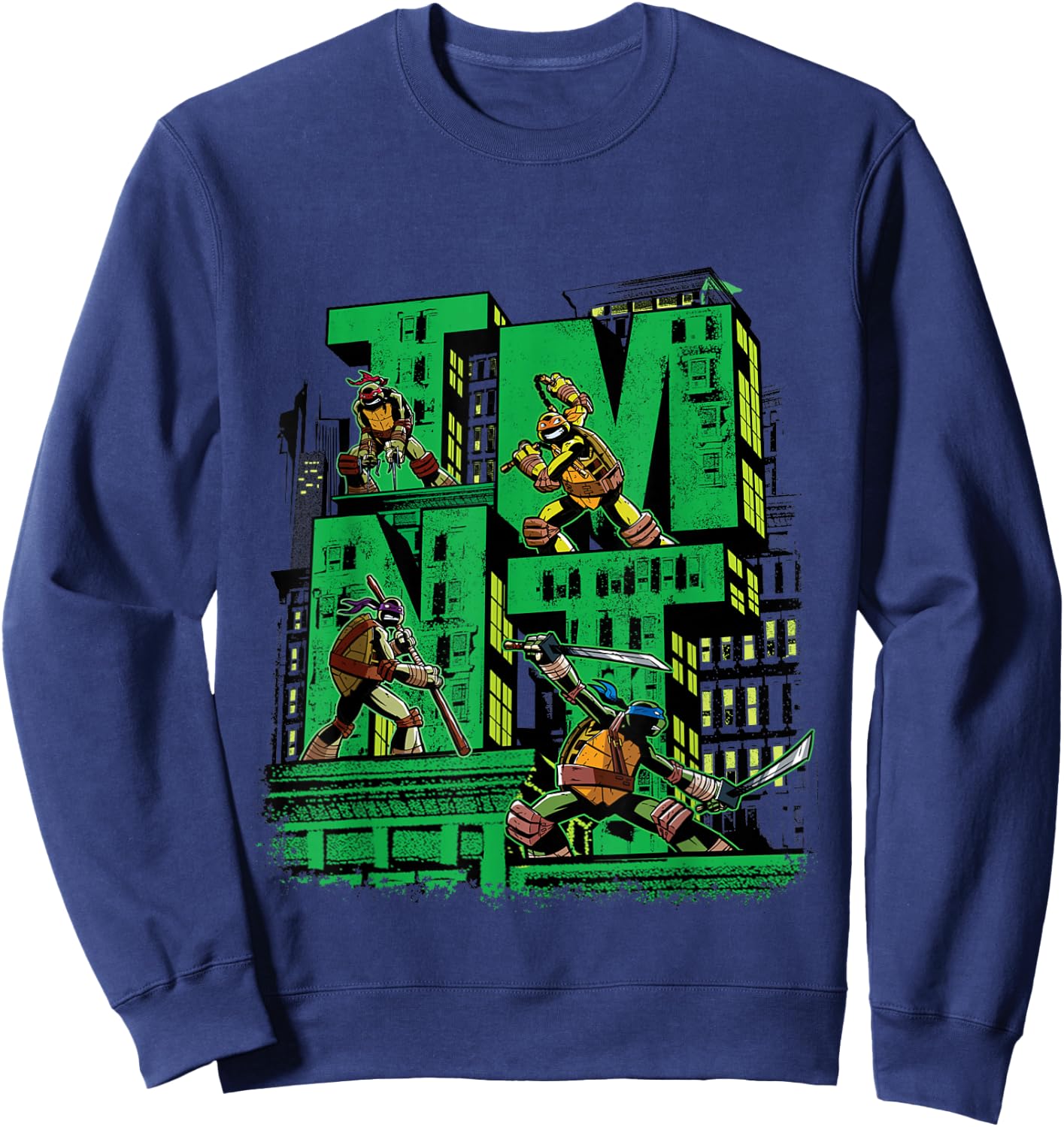 TMNT 3D Text Mutant Ninja Turtles Sweatshirt - Sweatshirt | Navy