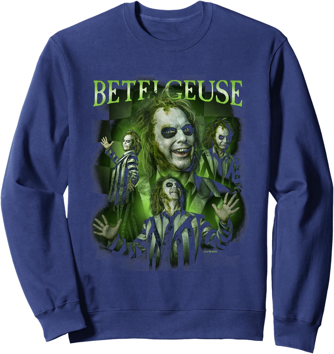 Beetlejuice Beetlejuice Betelgeuse Many Poses Collage Retro Sweatshirt - Sweatshirt | Navy