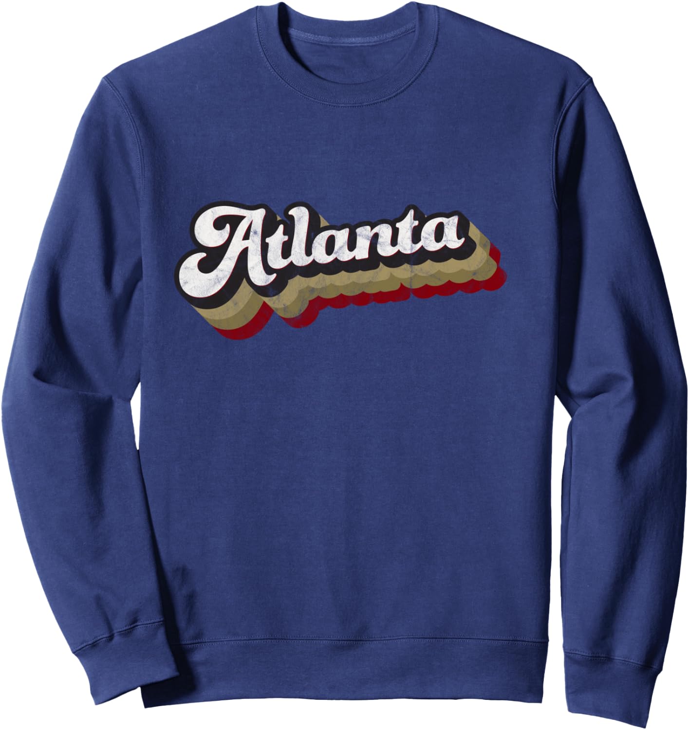 United Atlanta Soccer Distressed Retro Baseball Script Sweatshirt - Sweatshirt | Navy