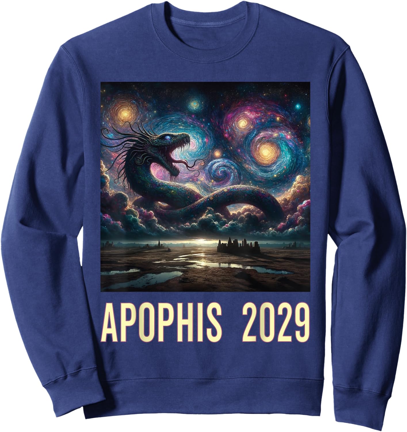 Colorful Asteroid Furious Apophis 2029 Sweatshirt - Sweatshirt | Navy