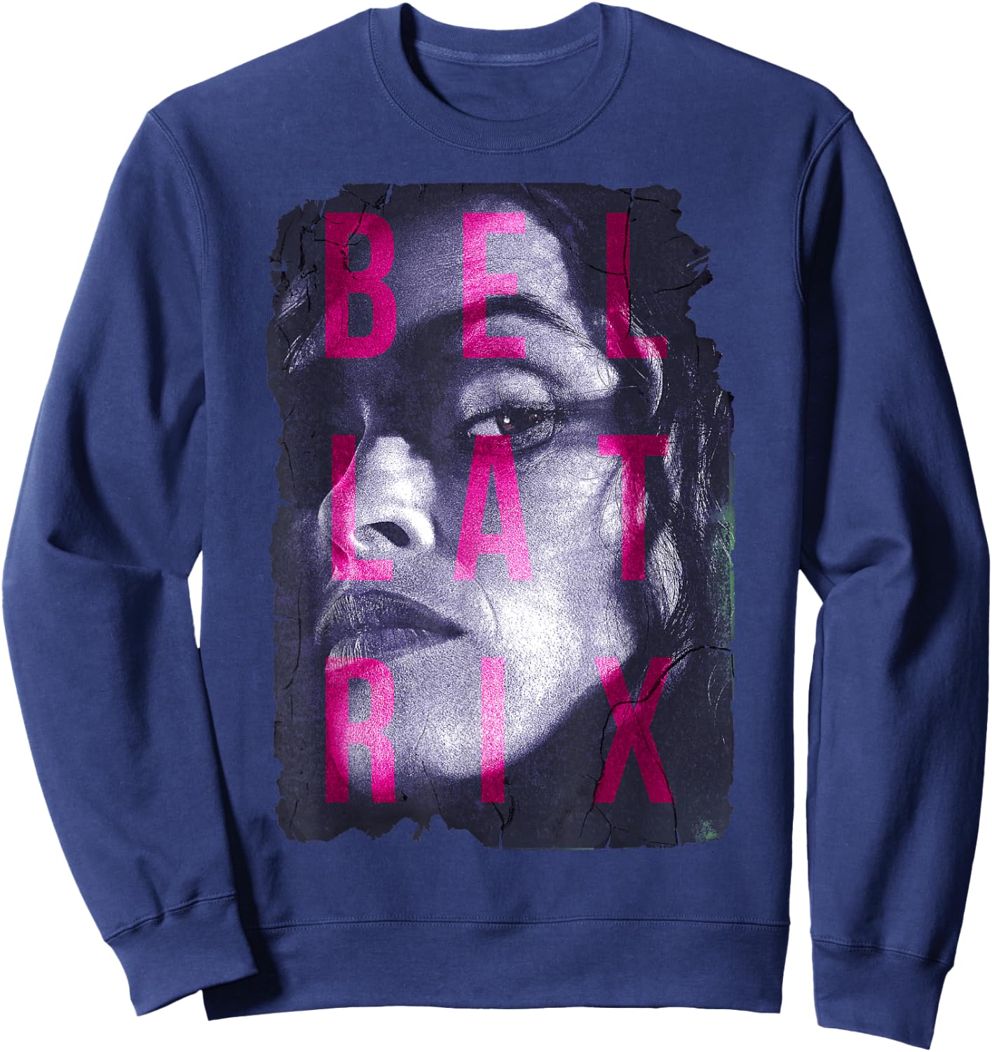 Harry Potter Bellatrix Lestrange Portrait Text Overlay Small Sweatshirt - Sweatshirt | Navy