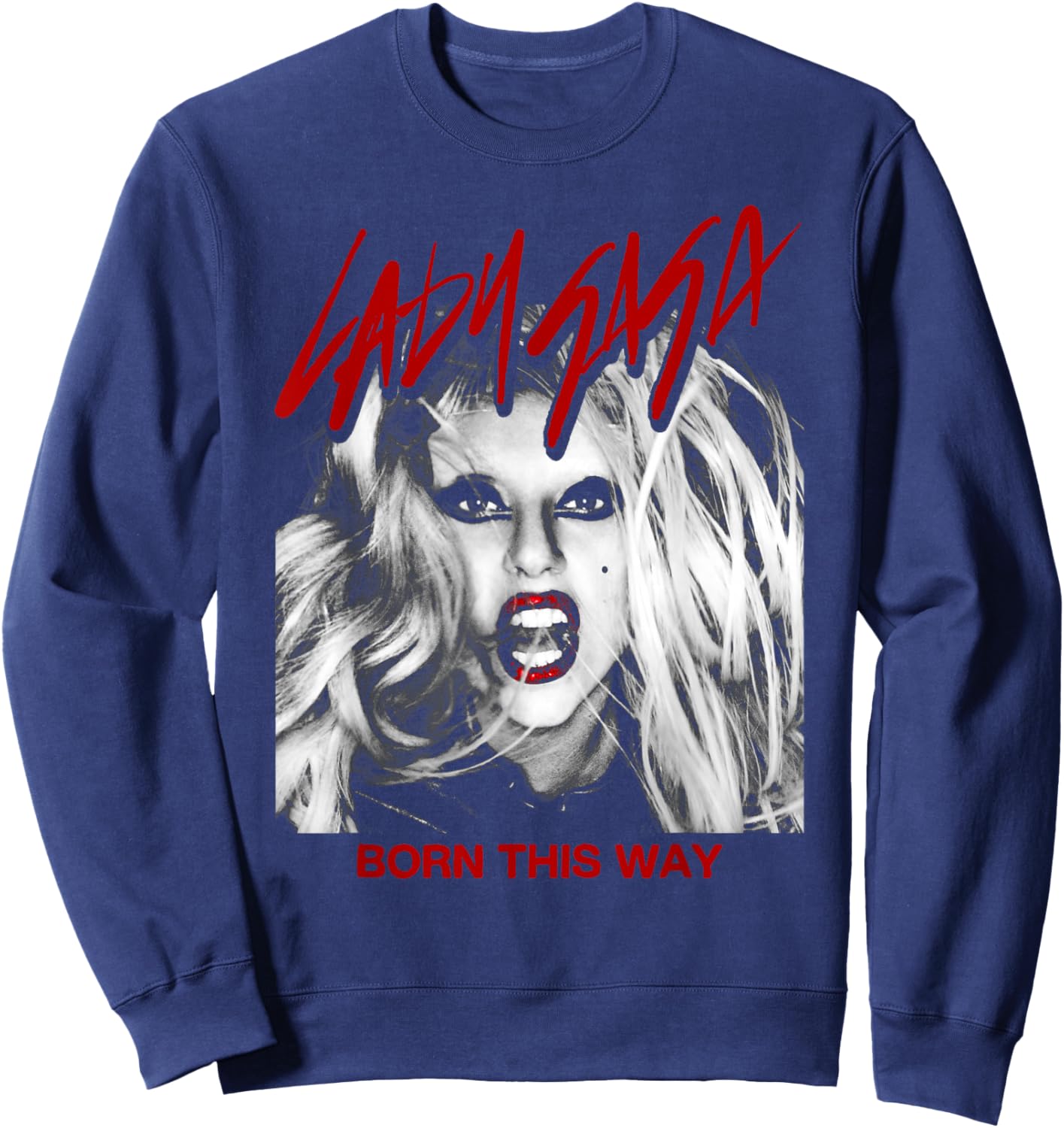 Official Lady Gaga Born This Way Cover Sweatshirt - Sweatshirt | Navy