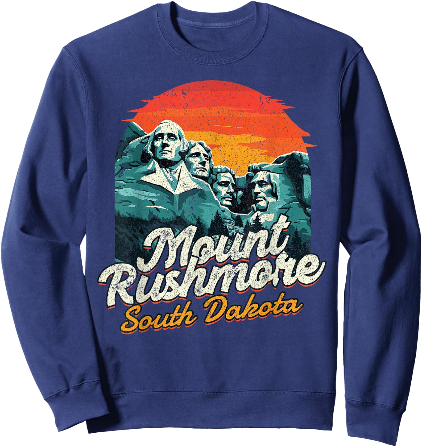 Vintage Mount Rushmore South Dakota National Park Souvenir Sweatshirt - Sweatshirt | Navy