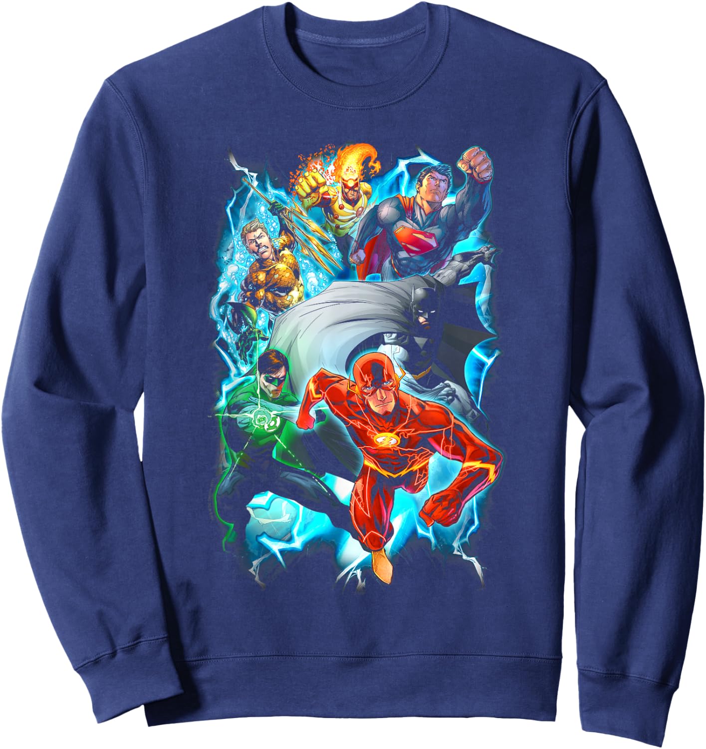 Justice League Electric Team Sweatshirt - Sweatshirt | Navy