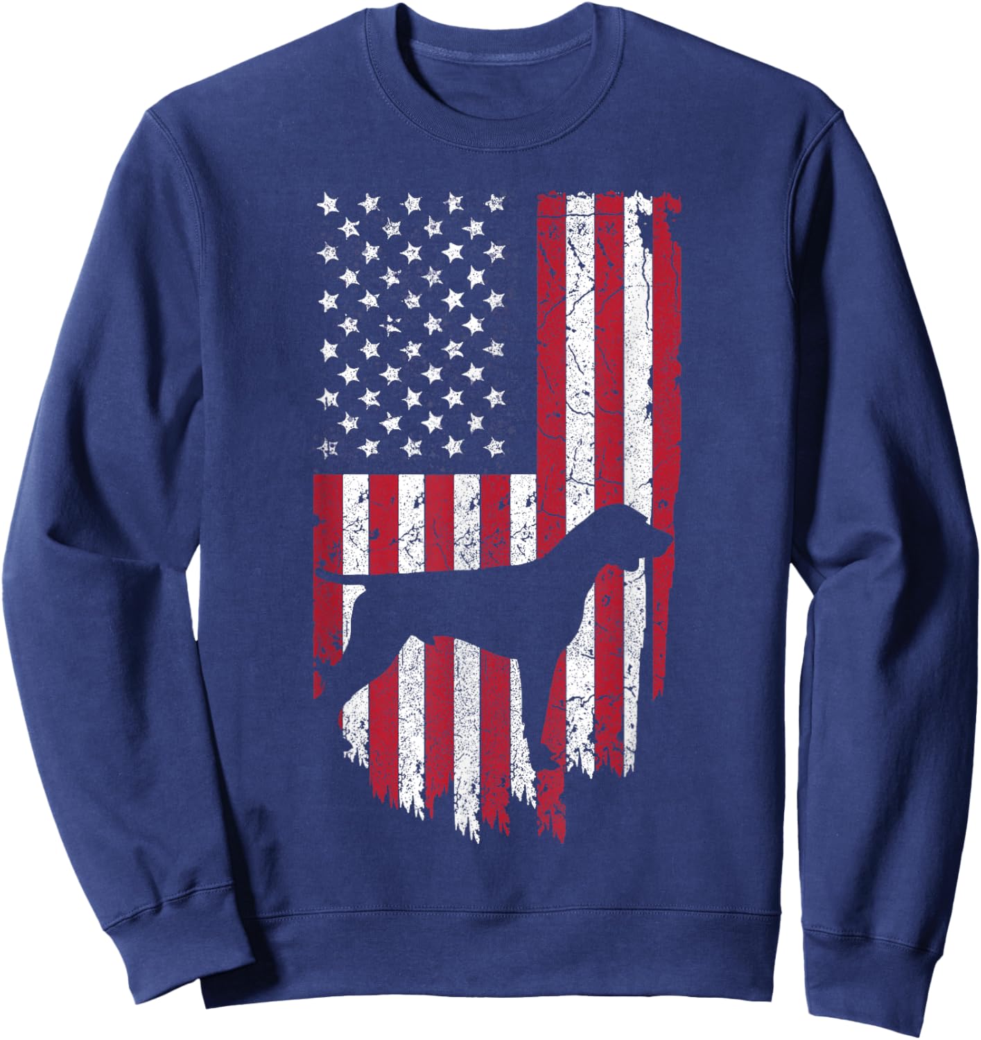 German Short-haired Pointer Dog Silhouette Shirts, American Sweatshirt - Sweatshirt | Navy