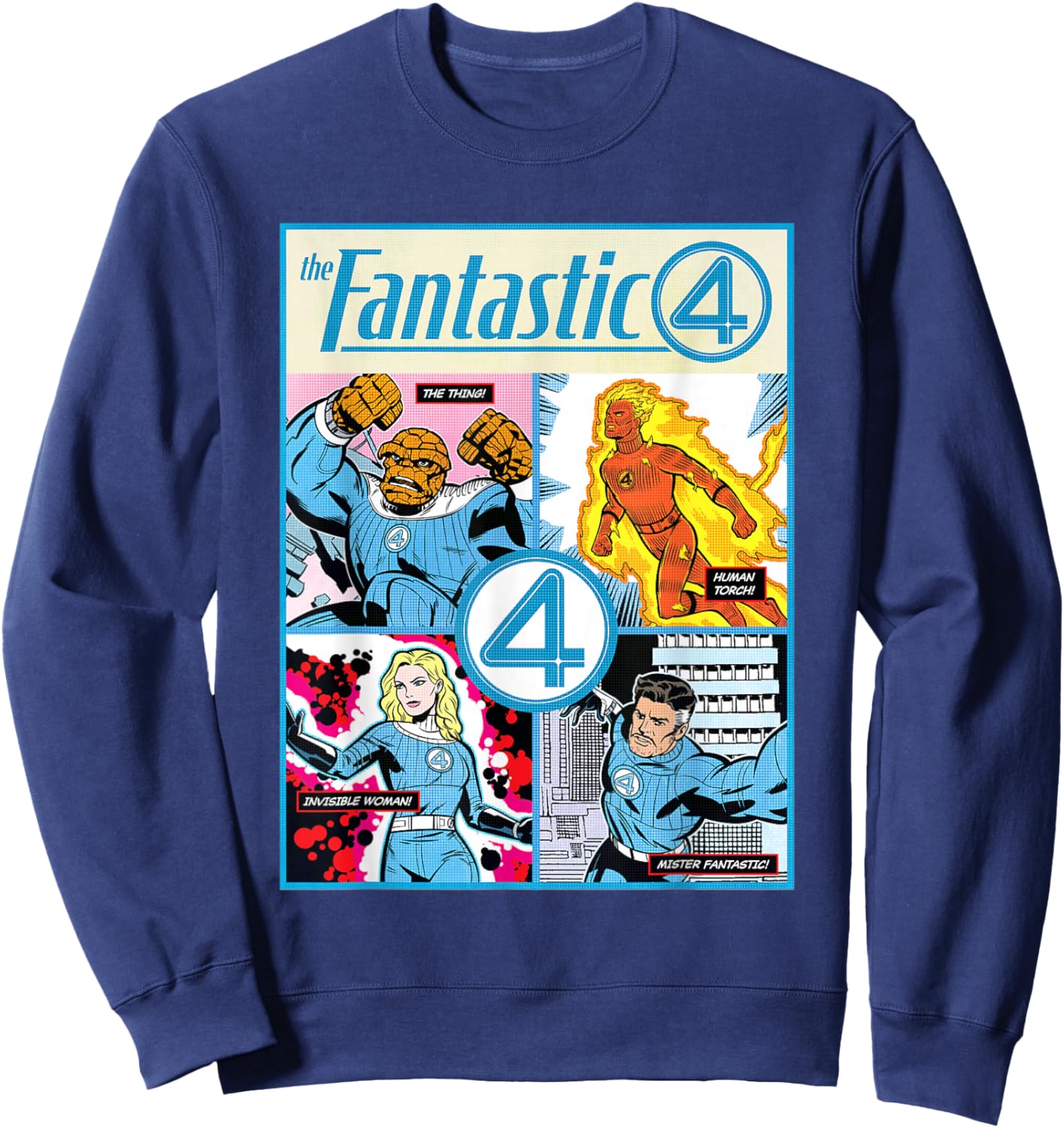 Marvel The Fantastic Four: First Steps Retro Comic Cover Sweatshirt - Sweatshirt | Navy
