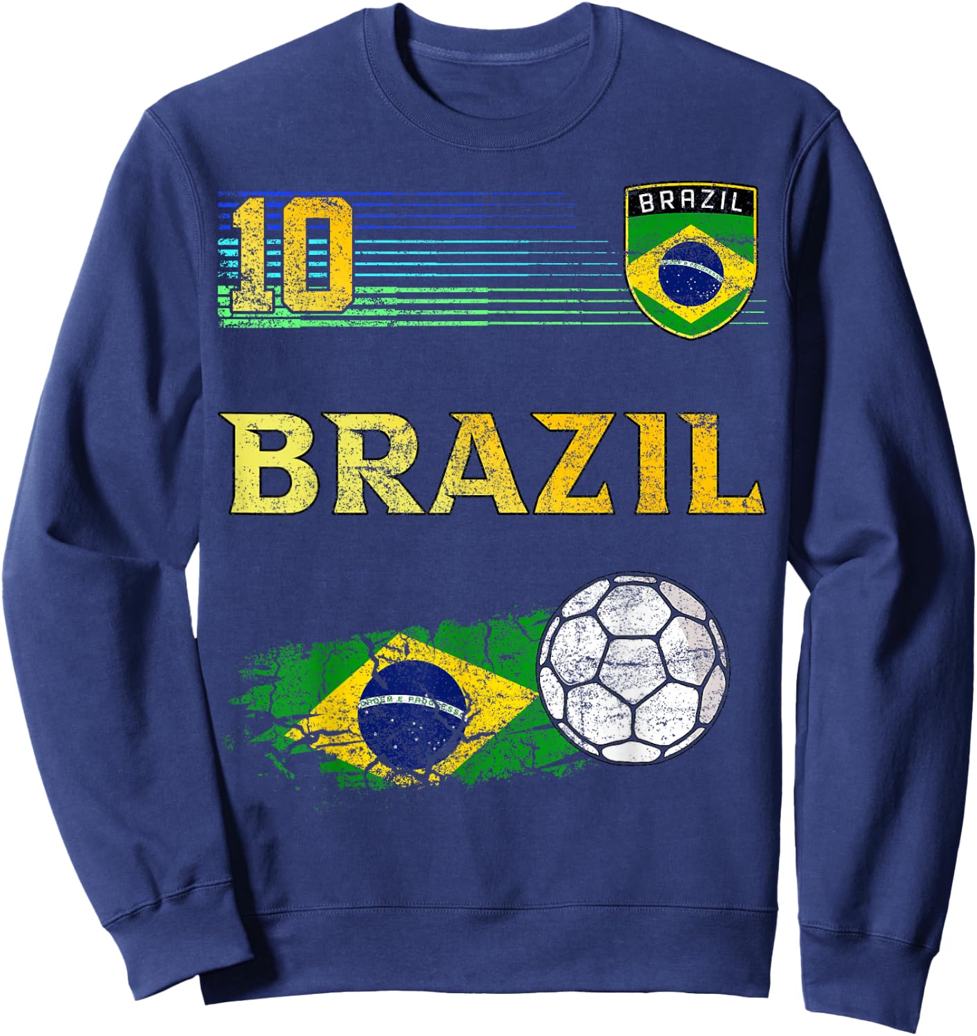 Brazil Flag Brazilian Pride Lovers Sweatshirt - Sweatshirt | Navy