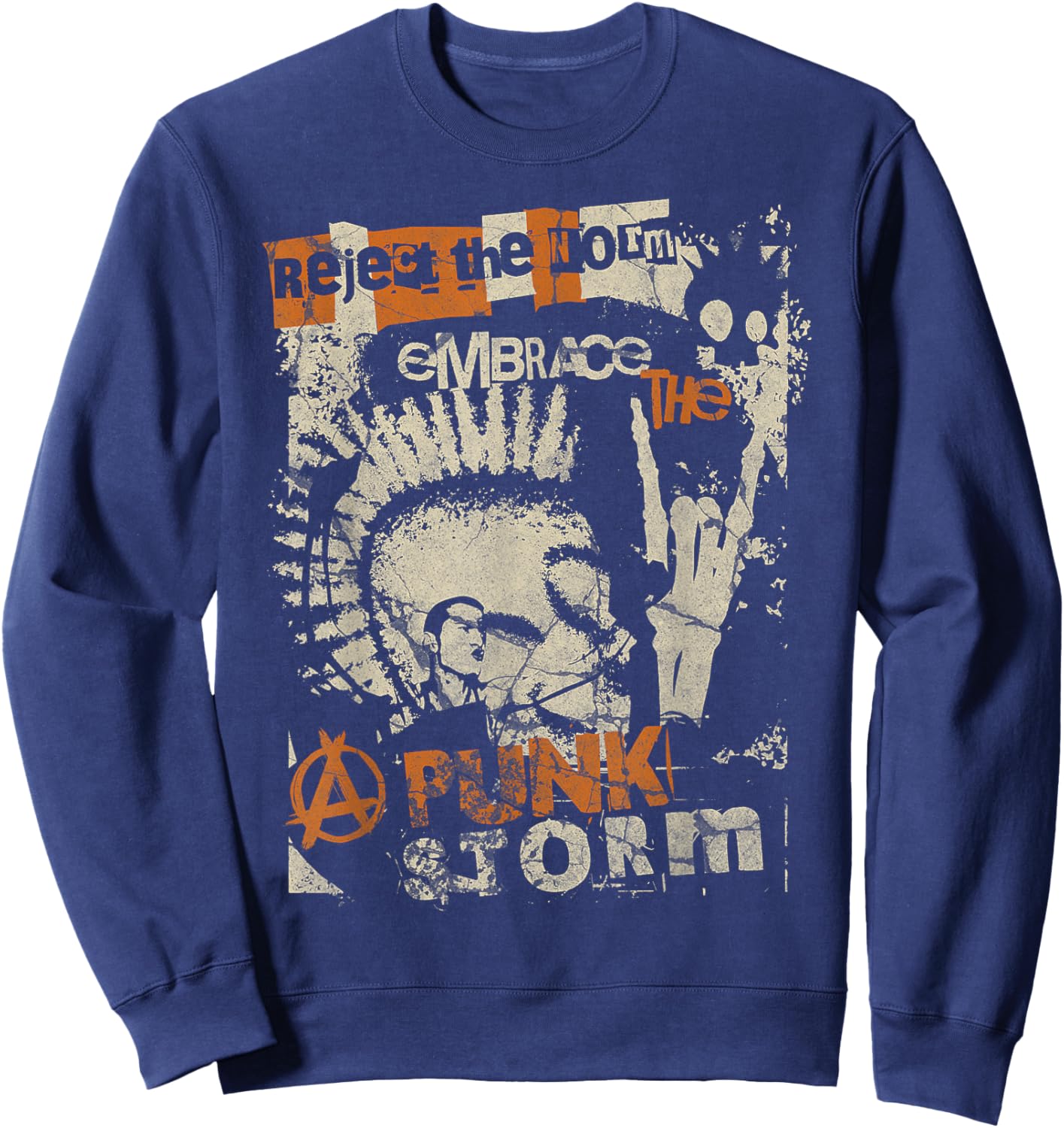 Punk Rock Music Sweatshirt - Sweatshirt | Navy