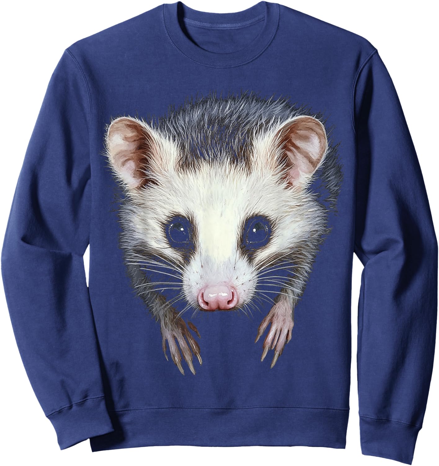 Opossum Animal Motif Artwork Opossum Sweatshirt - Sweatshirt | Navy