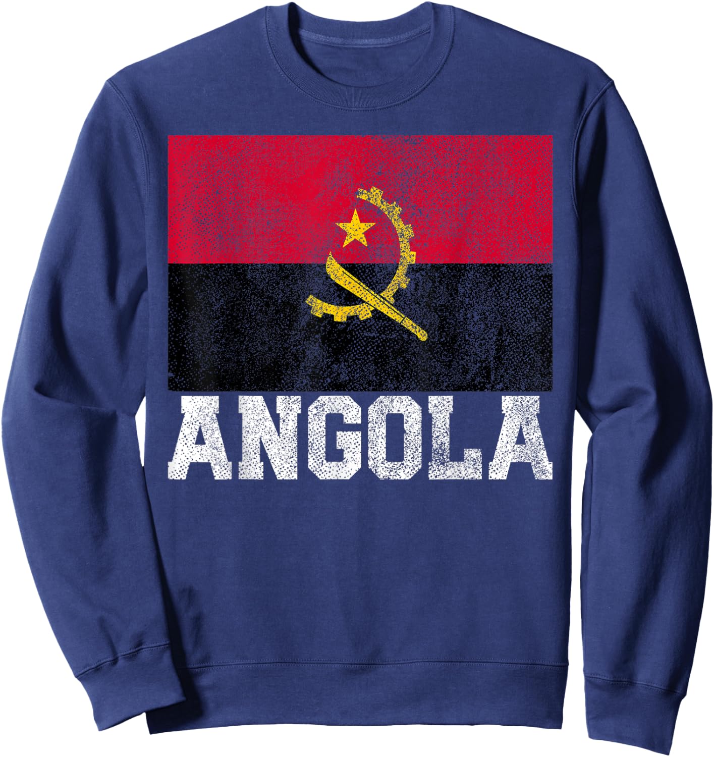 Angola Flag National Pride Roots Country Family Nationality Sweatshirt - Sweatshirt | Navy