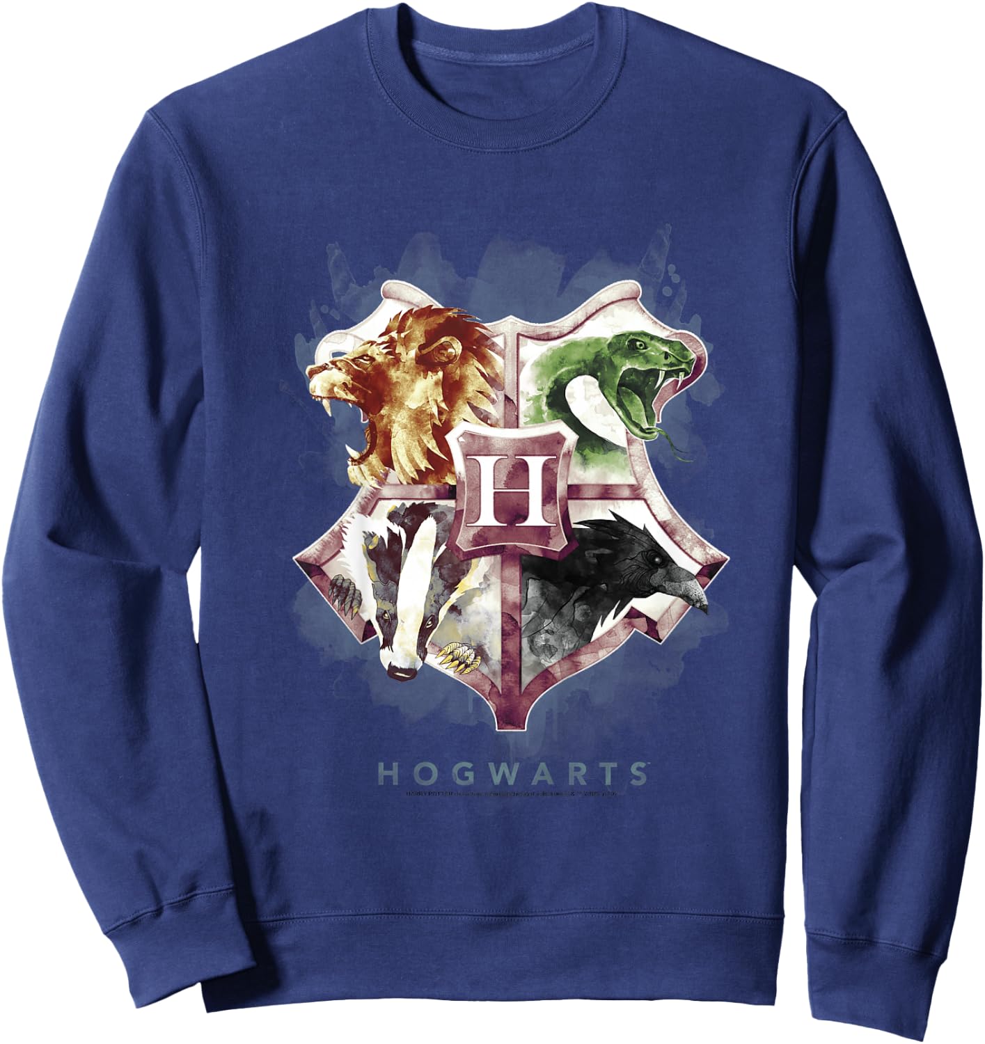 Kids Harry Potter Hogwarts Crest Watercolor Sweatshirt - Sweatshirt | Navy