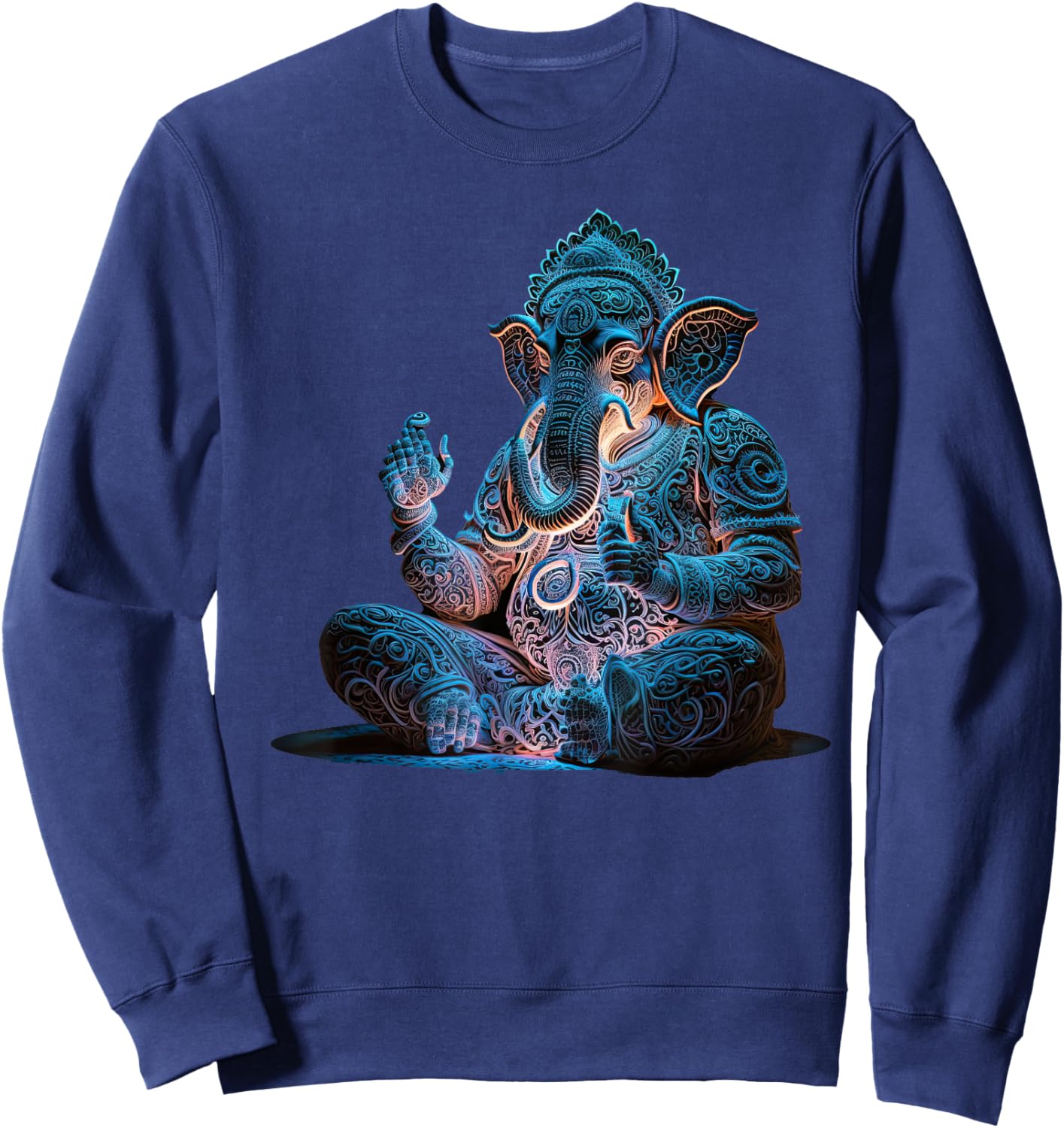 Ganesh Elephant Hindu Yoga Spiritual Meditation. Sweatshirt - Sweatshirt | Navy