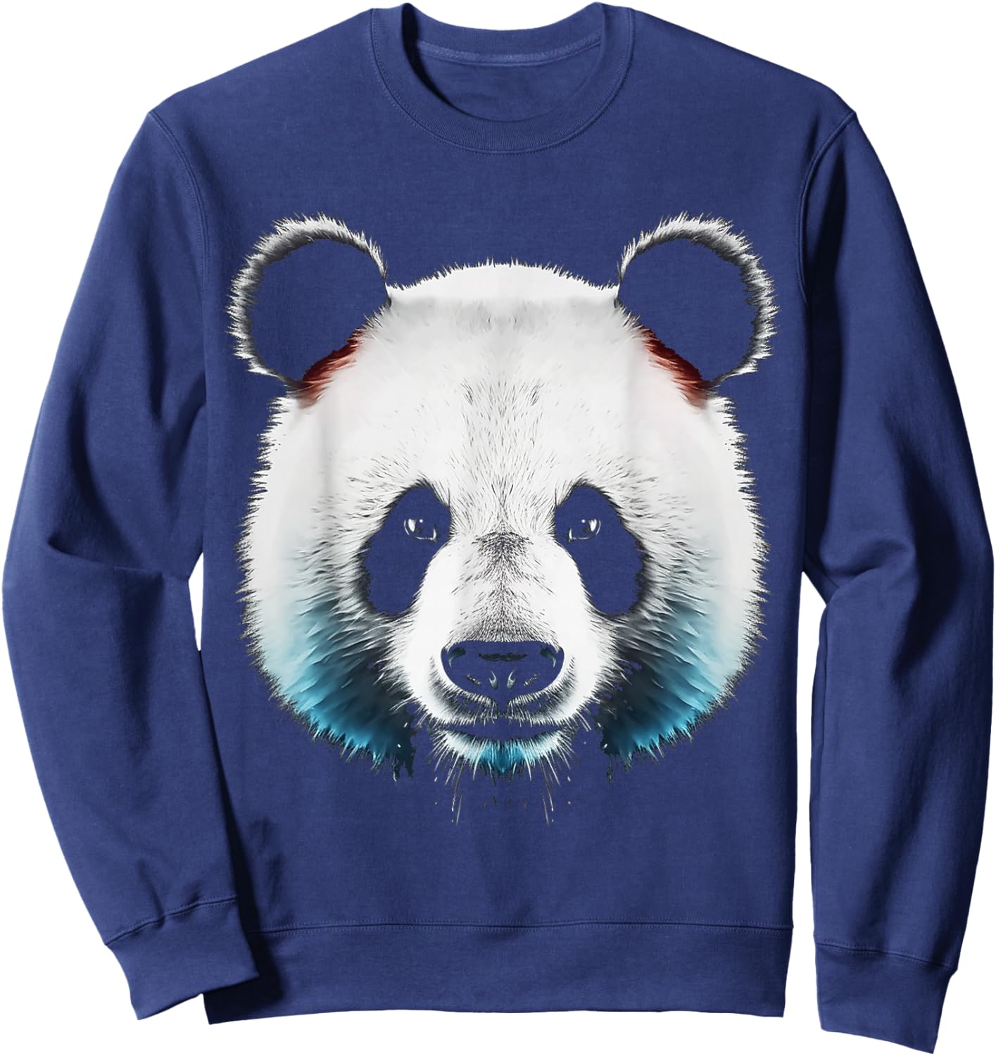 Panda Illustration Art Animal Love Graphic Panda Sweatshirt - Sweatshirt | Navy