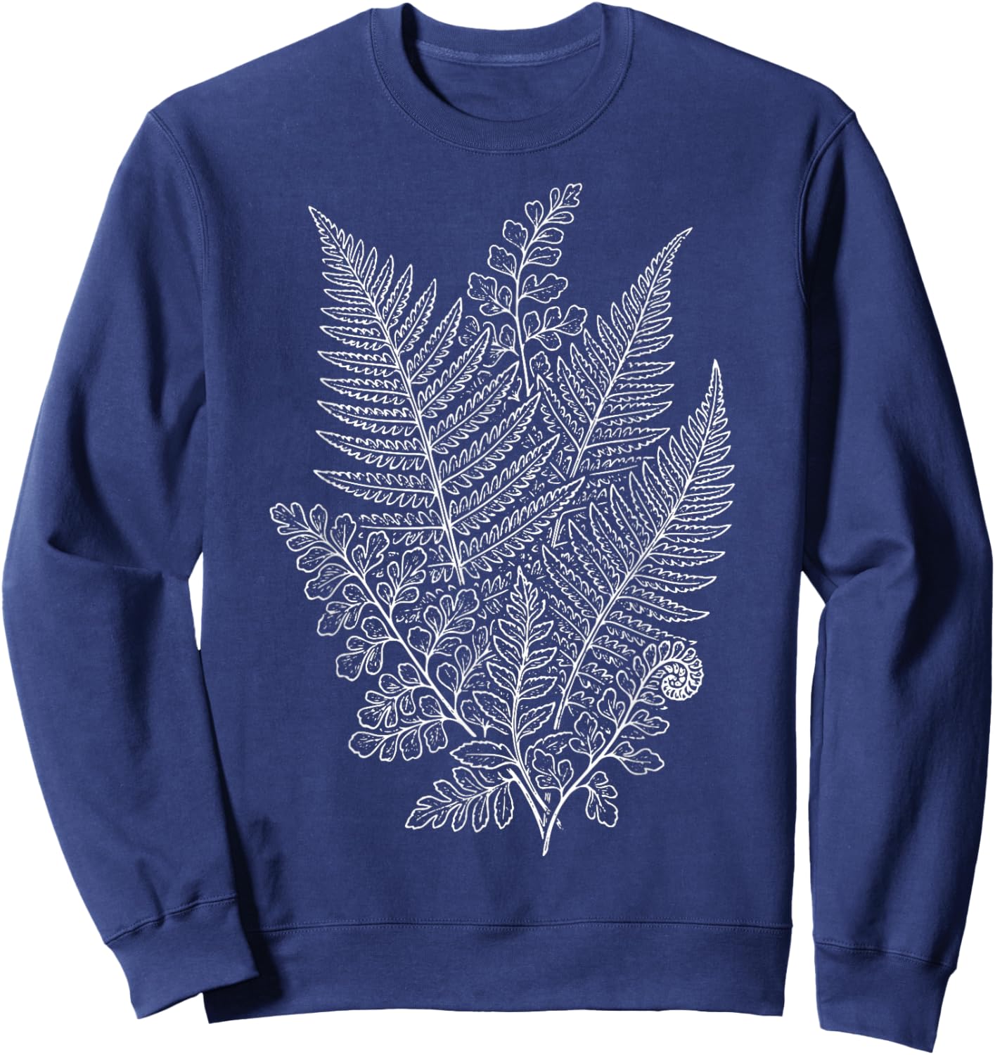 Fern Plant Illustration Sweatshirt - Sweatshirt | Navy