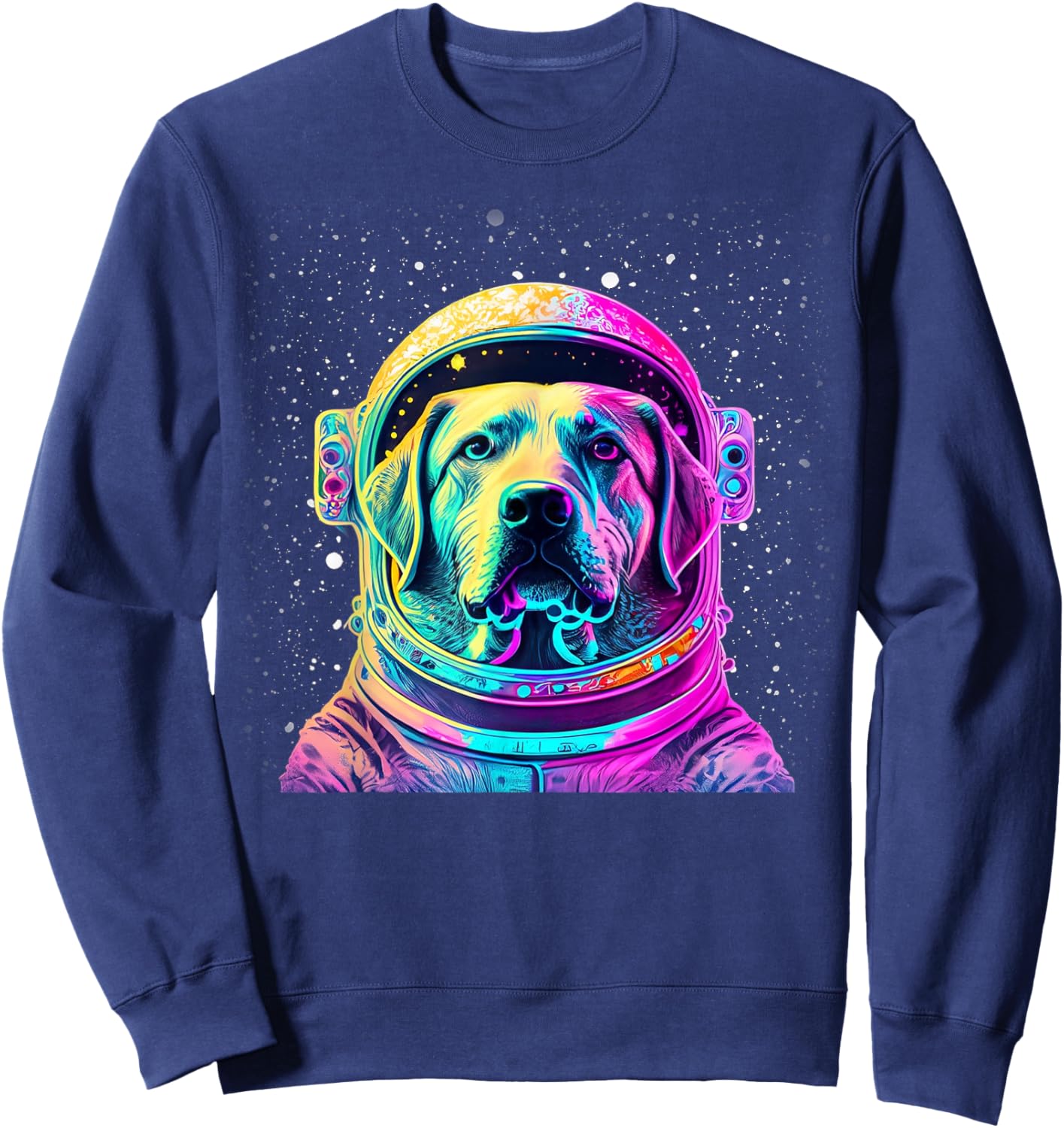 Space Dog: Labrador Astronaut Adventure Colorful Galaxy Sweatshirt - Sweatshirt | Navy