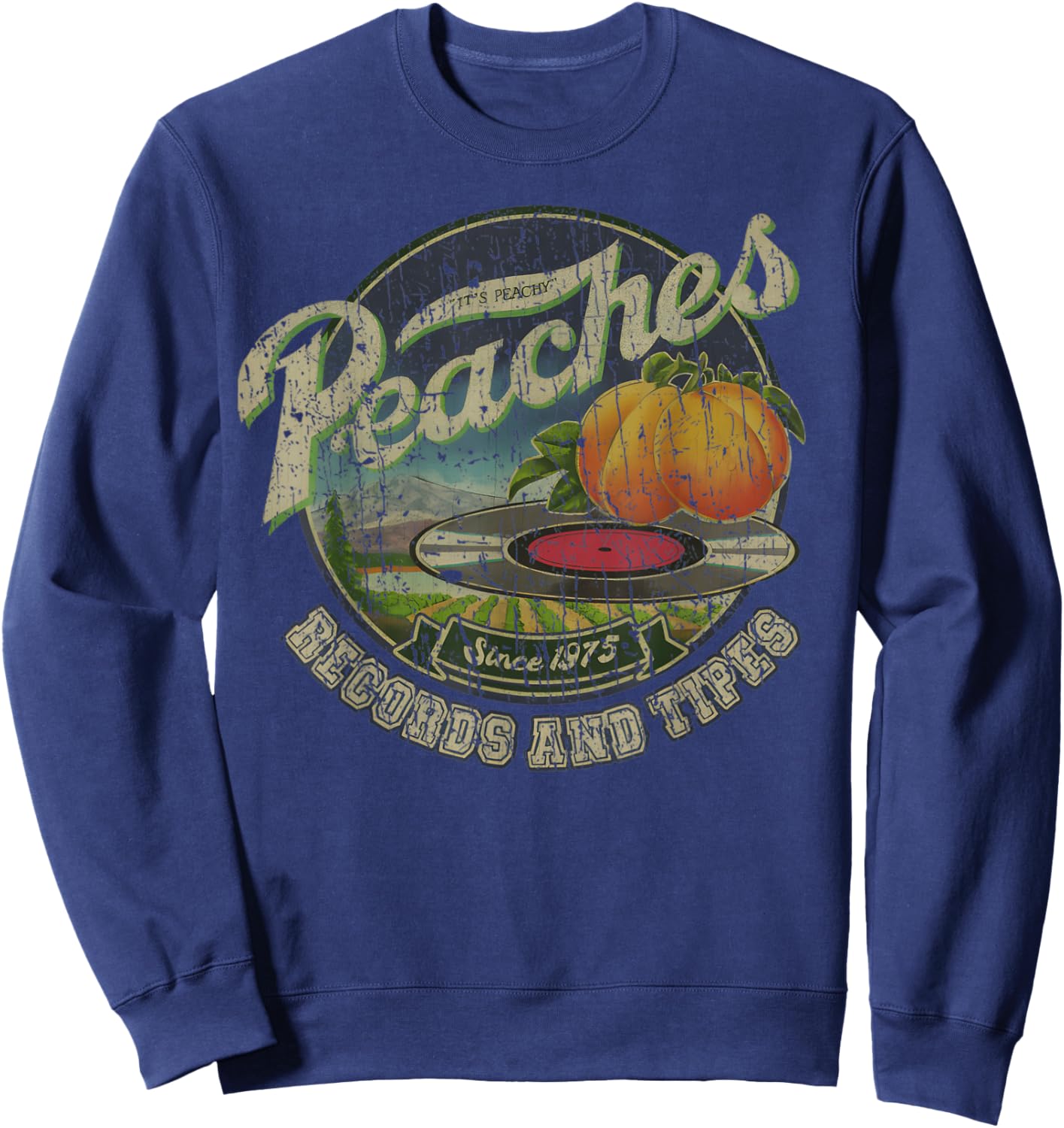 RETRO STYLE Peaches Records 70S Tapes Sweatshirt - Sweatshirt | Navy