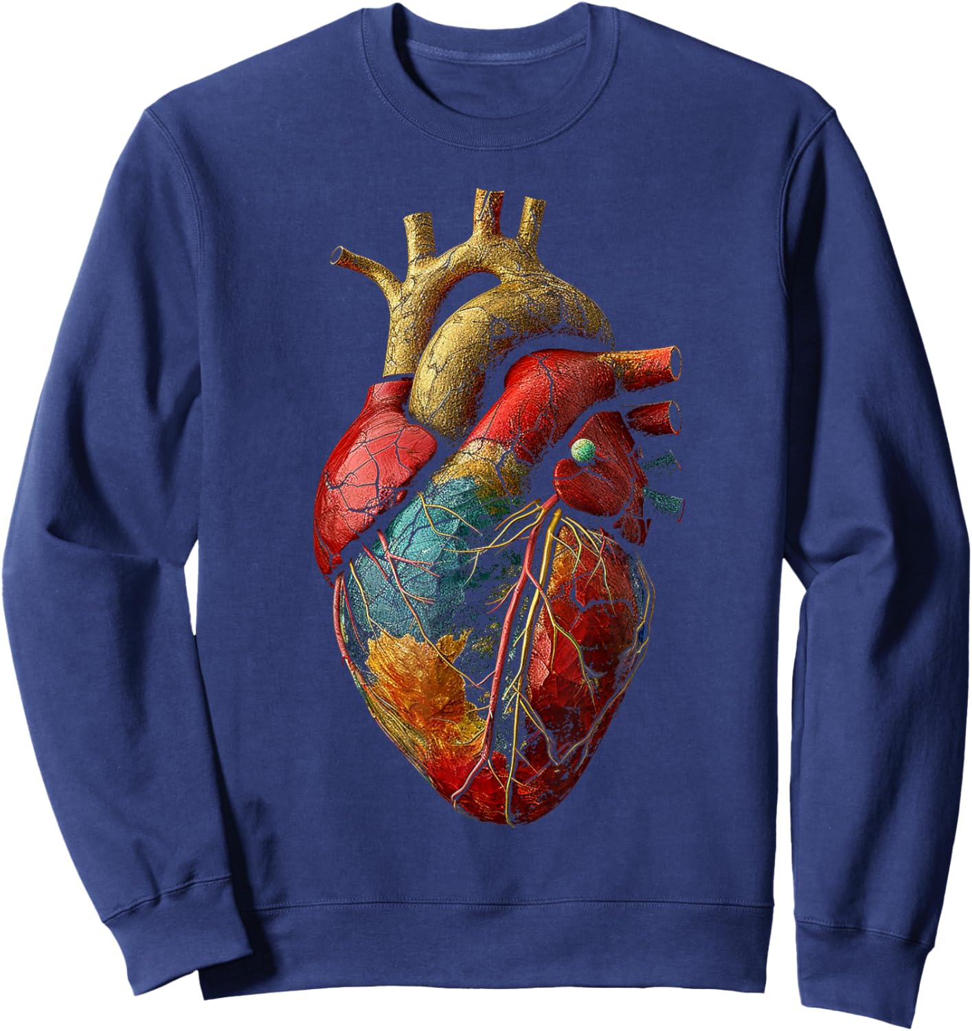Heart Anatomical Graphic Artwork Heart Sweatshirt - Sweatshirt | Navy