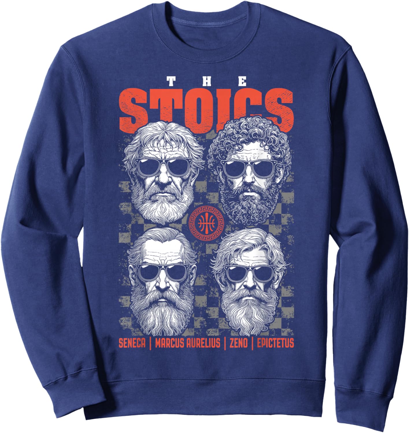 Funny Stoic Philosophy Stoics Band Philosophers , Black, S Sweatshirt - Sweatshirt | Navy