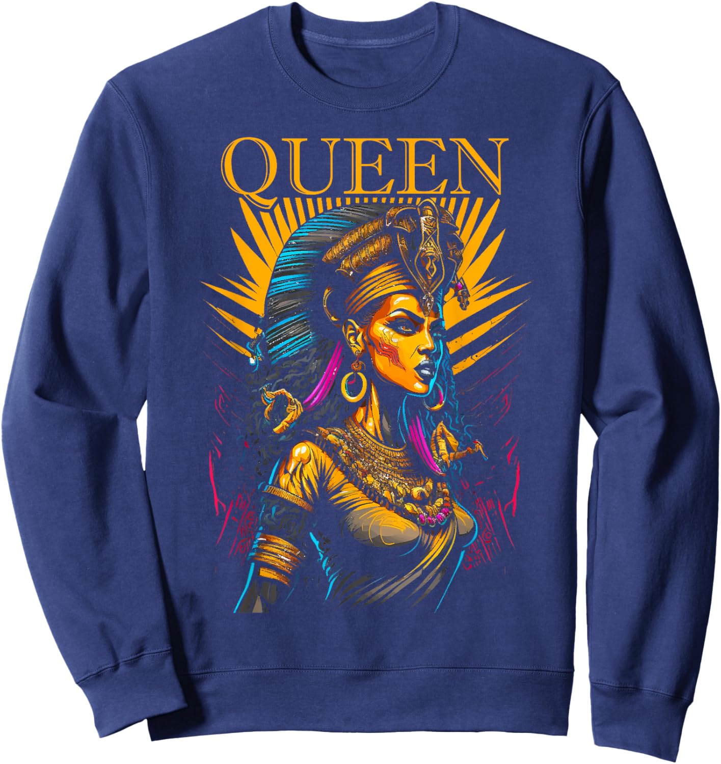 Egyptian Queen Pharaoh Ancient Egypt Couples Kemet Sweatshirt - Sweatshirt | Navy