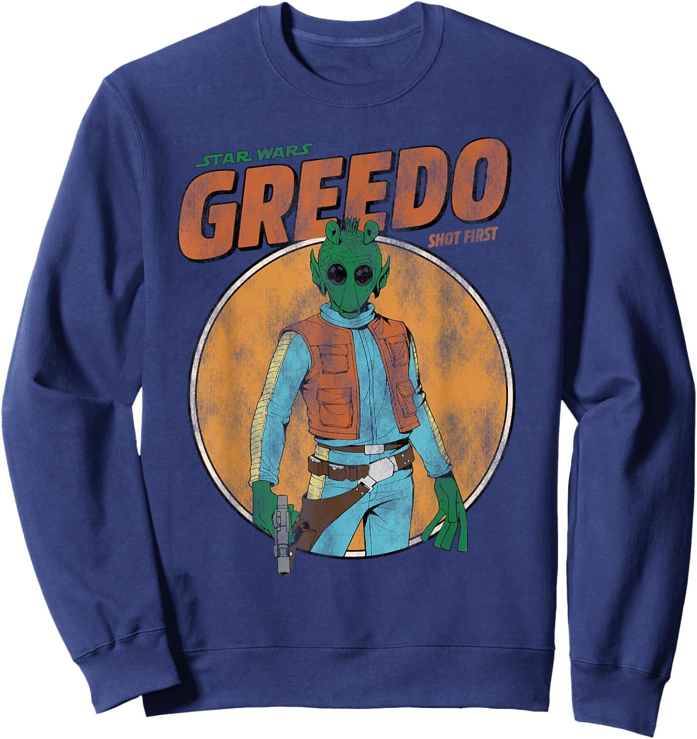 Star Wars Greedo Shot First Retro Sweatshirt - Sweatshirt | Navy