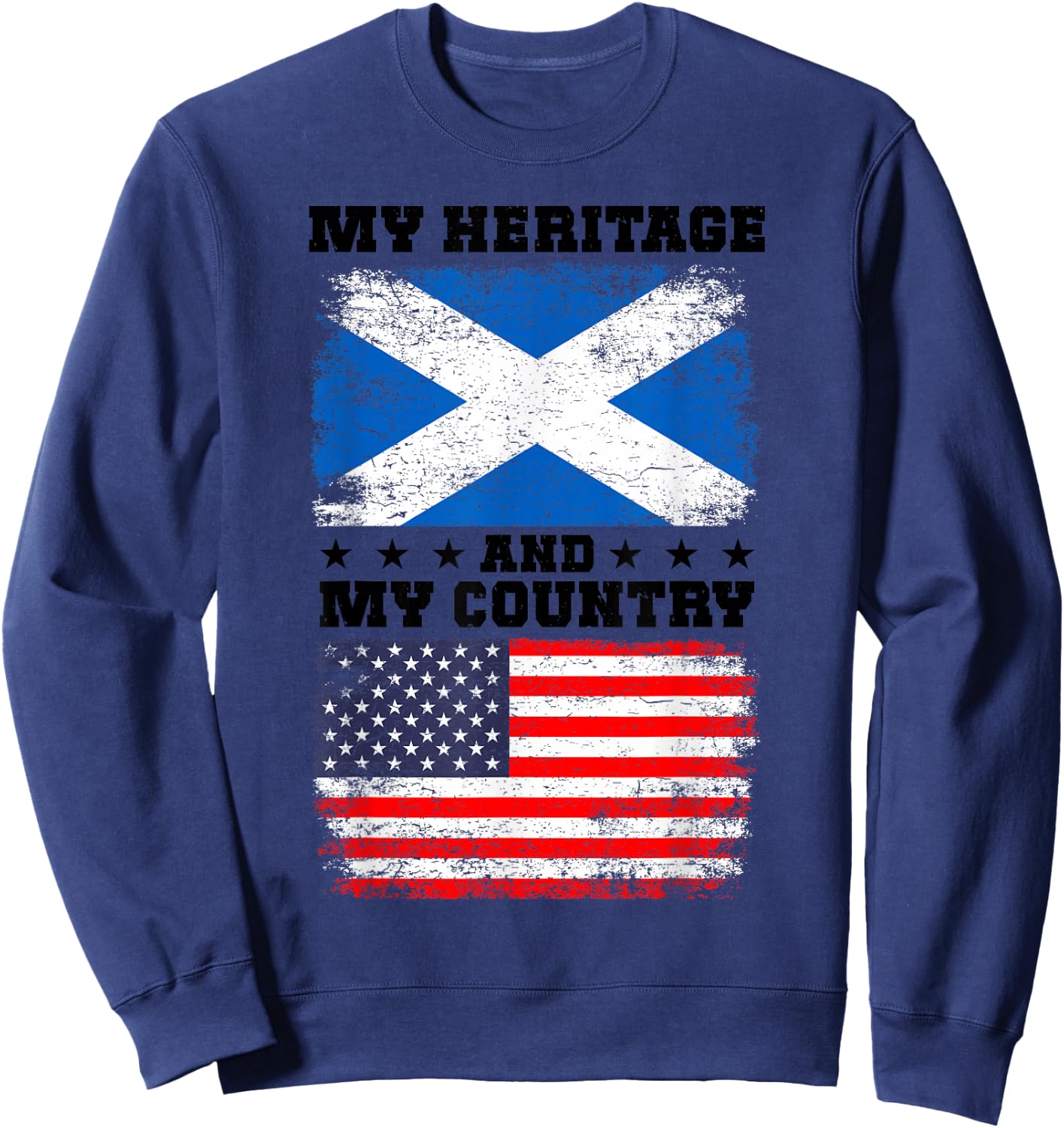Scotish Heritage Uniform American Outfit US Scotland Flag Sweatshirt - Sweatshirt | Navy