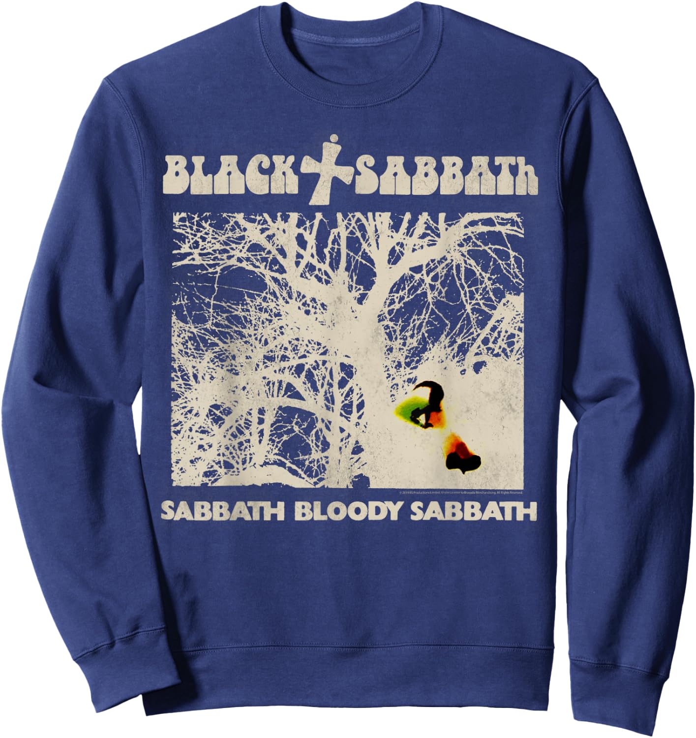 Black Sabbath Official Vintage Negative Sweatshirt - Sweatshirt | Navy