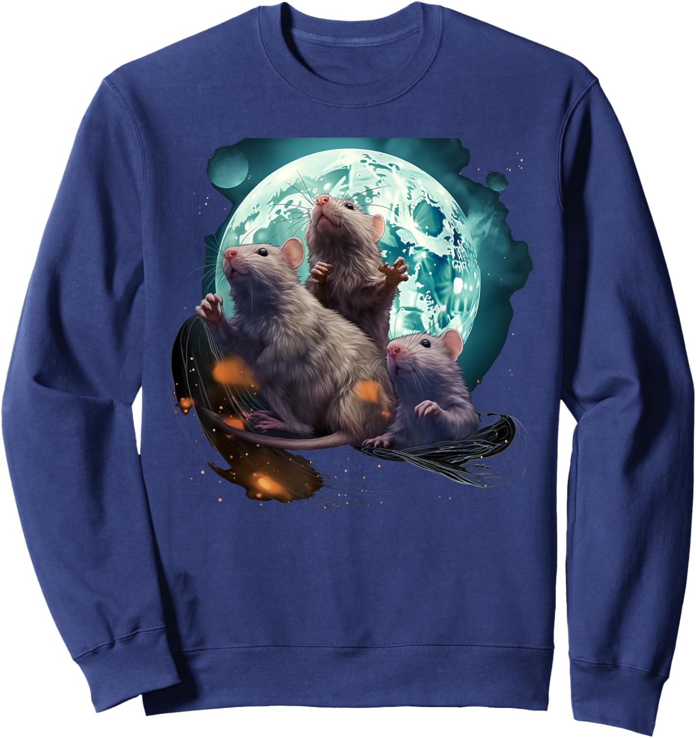 Rats Howling at the Moon gift Sweatshirt - Sweatshirt | Navy