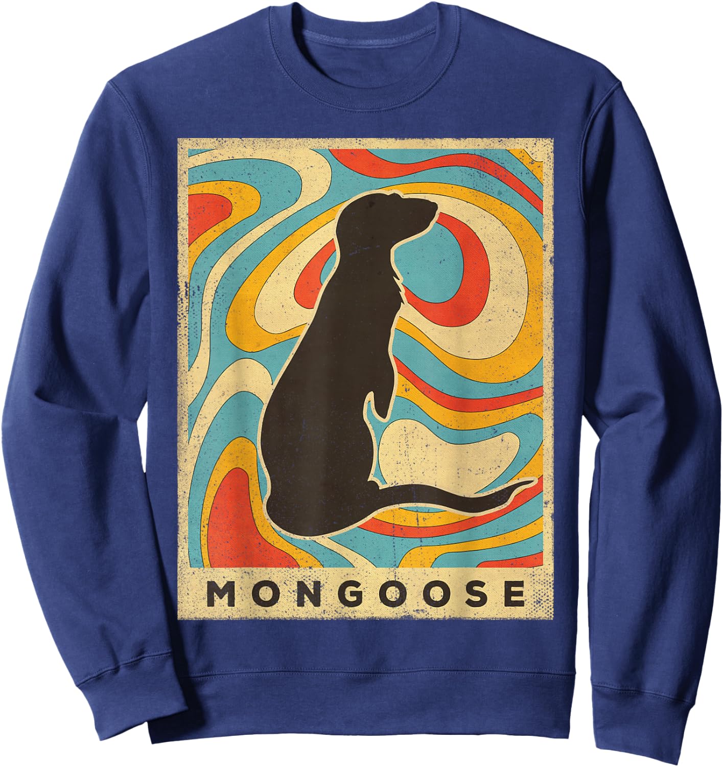 Vintage Mongoose Lover Animal Retro Style Sweatshirt - Sweatshirt | Navy