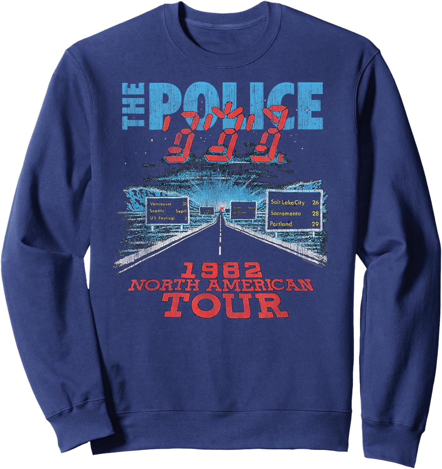 The Police North American Tour V2 Rock Music Band Sweatshirt - Sweatshirt | Navy