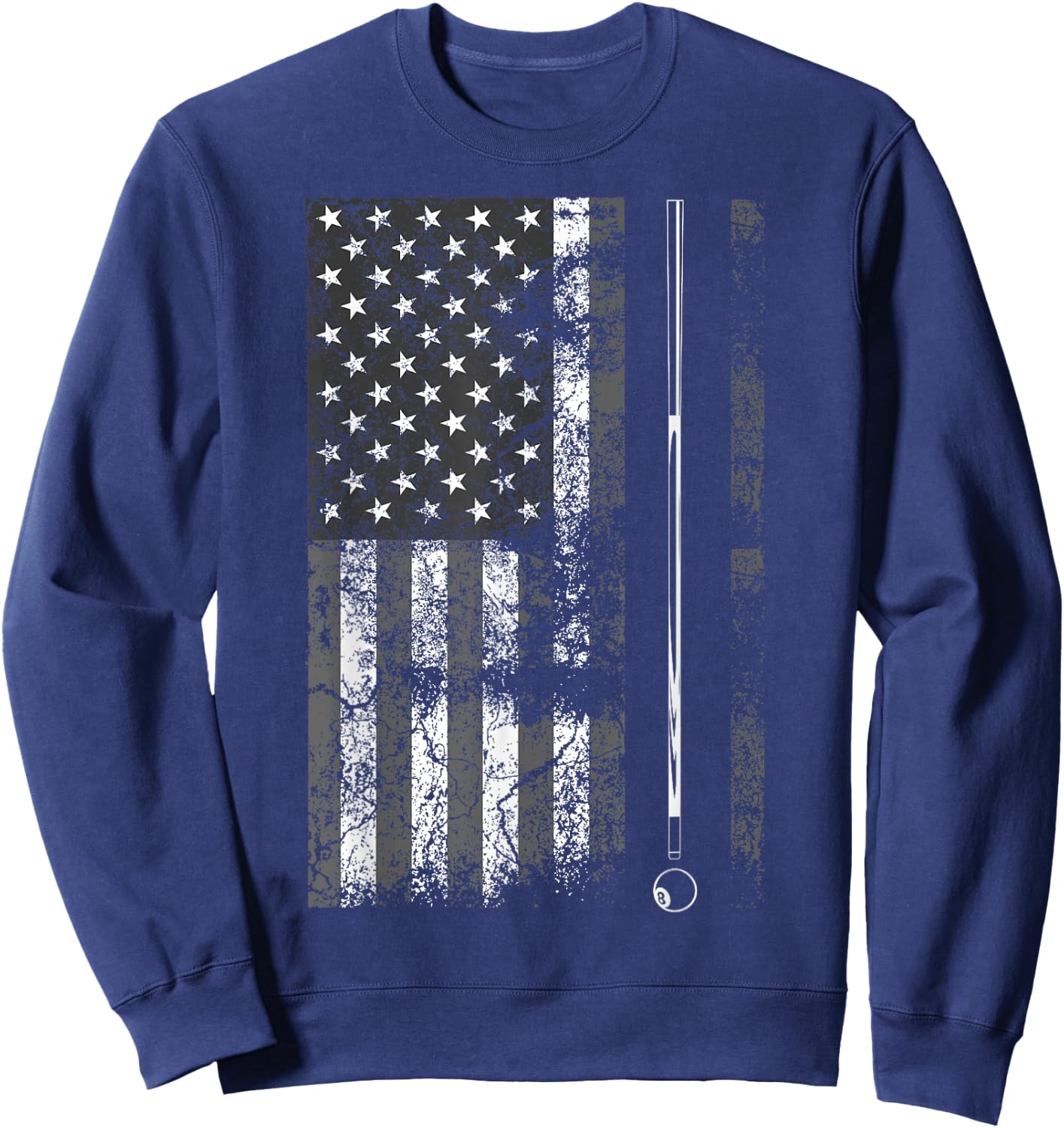 American Flag Billiard Stick Cute Table Game Funny USA Gift Sweatshirt - Sweatshirt | Navy