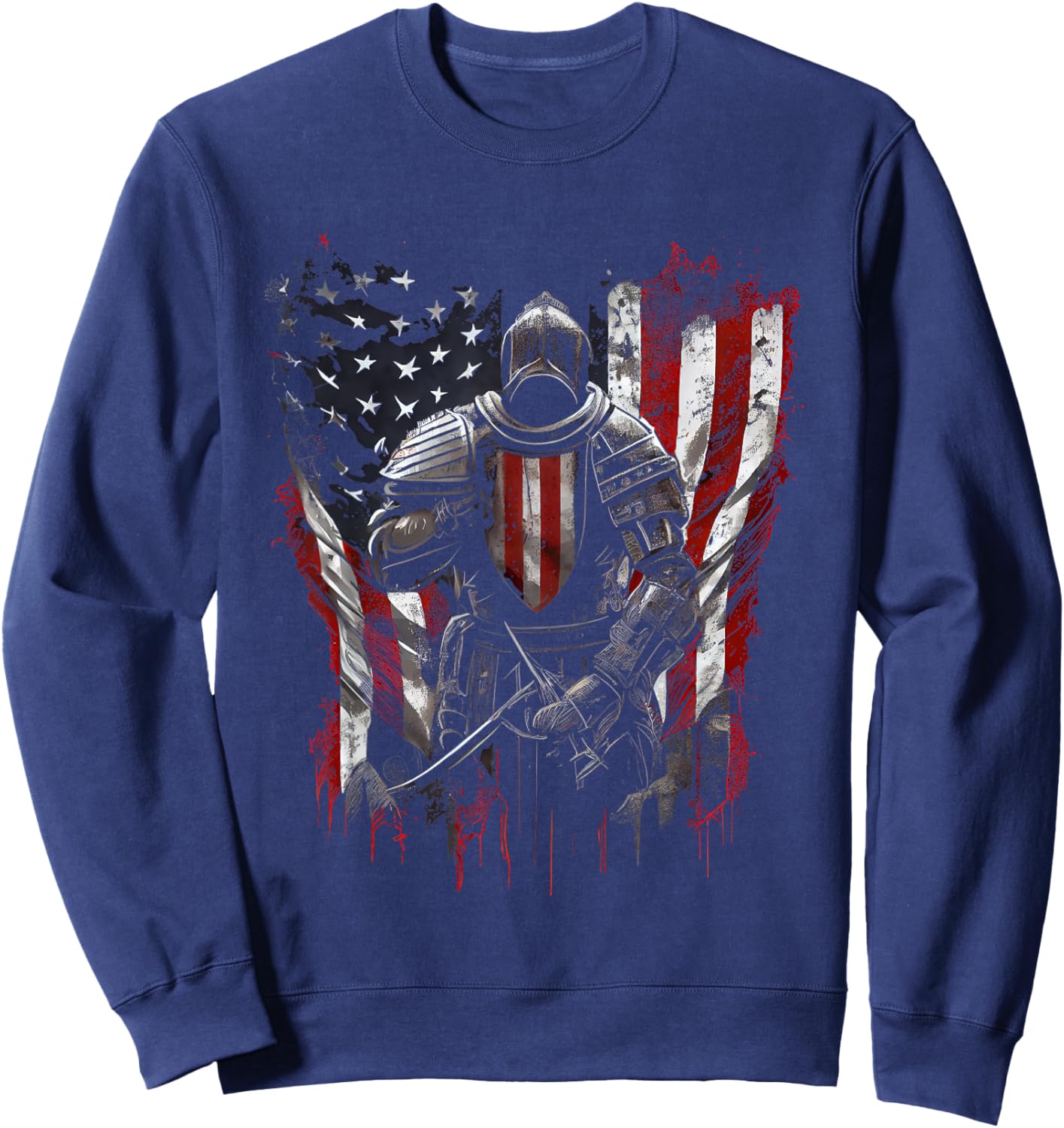 Crusader Templar Kneeling Crusader Templar Warrior Of Christ Sweatshirt - Sweatshirt | Navy