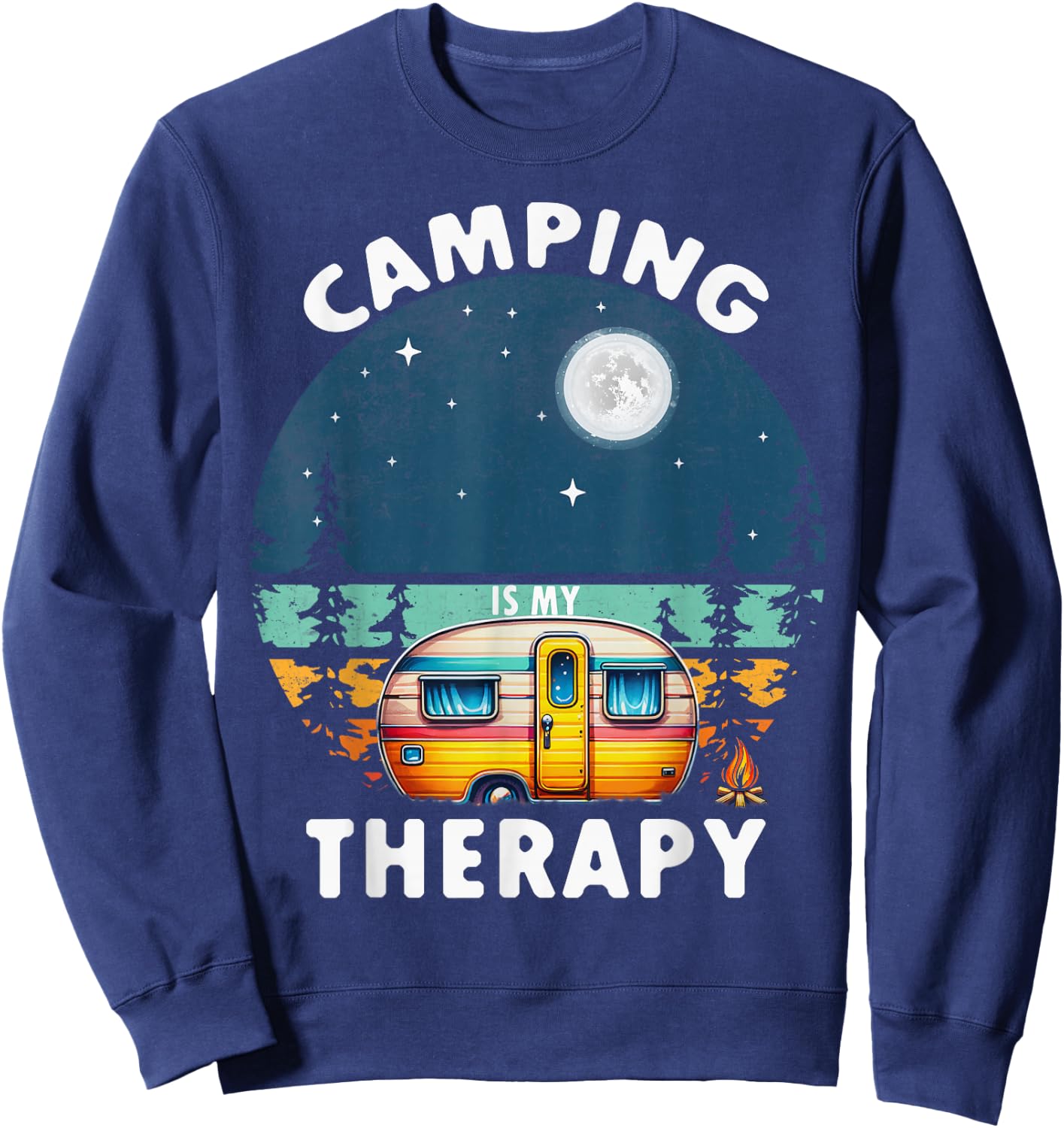 Camping Is My Therapy Sweatshirt - Sweatshirt | Navy