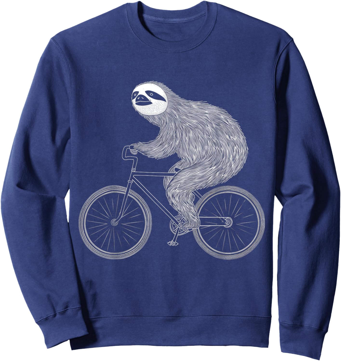 Sloth Riding Bike Funny Cycling Animal Bicycle Sloth Lover Sweatshirt - Sweatshirt | Navy