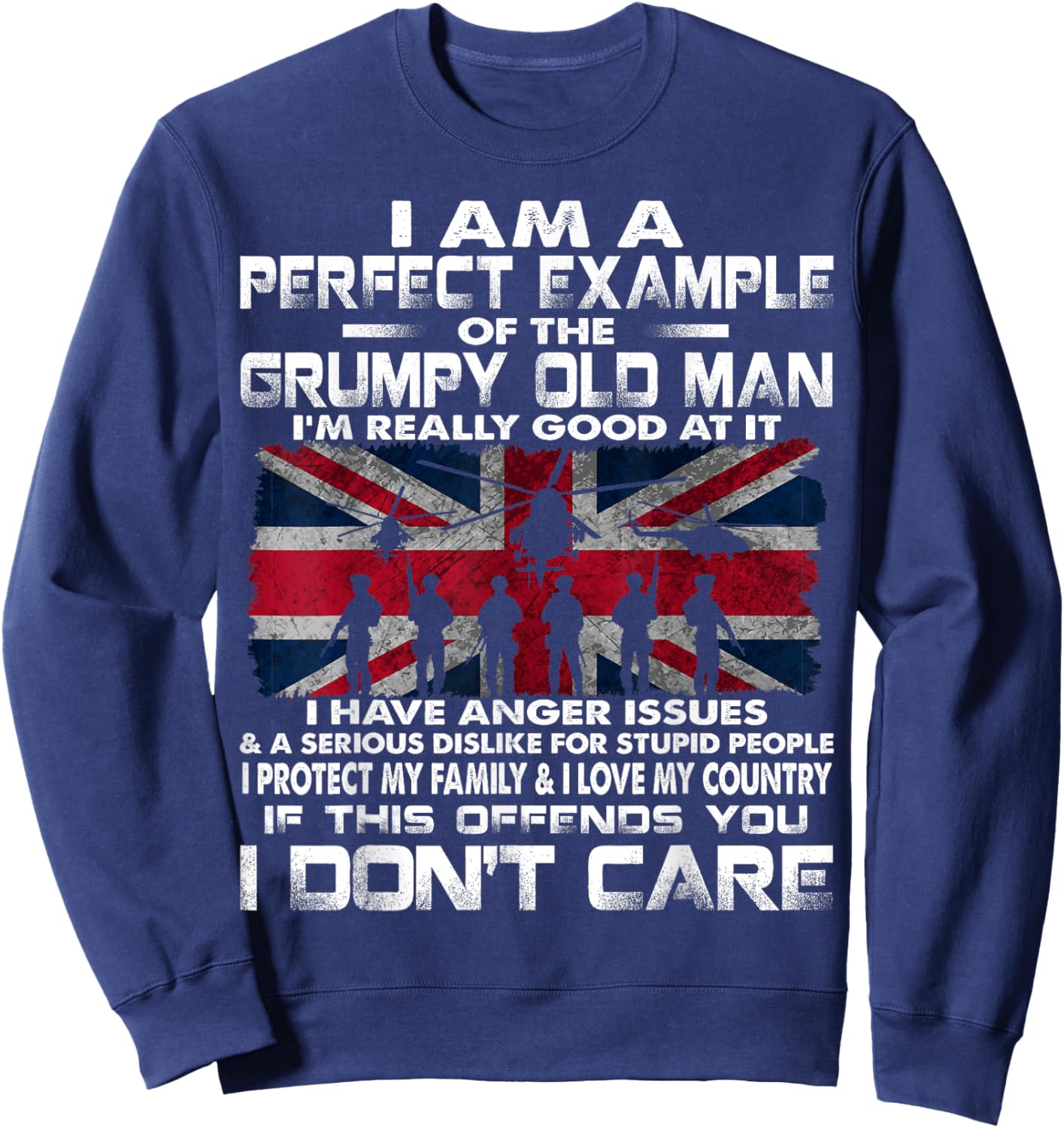 British Army Veteran Soldier Flag UK Armed Forces Sweatshirt - Sweatshirt | Navy