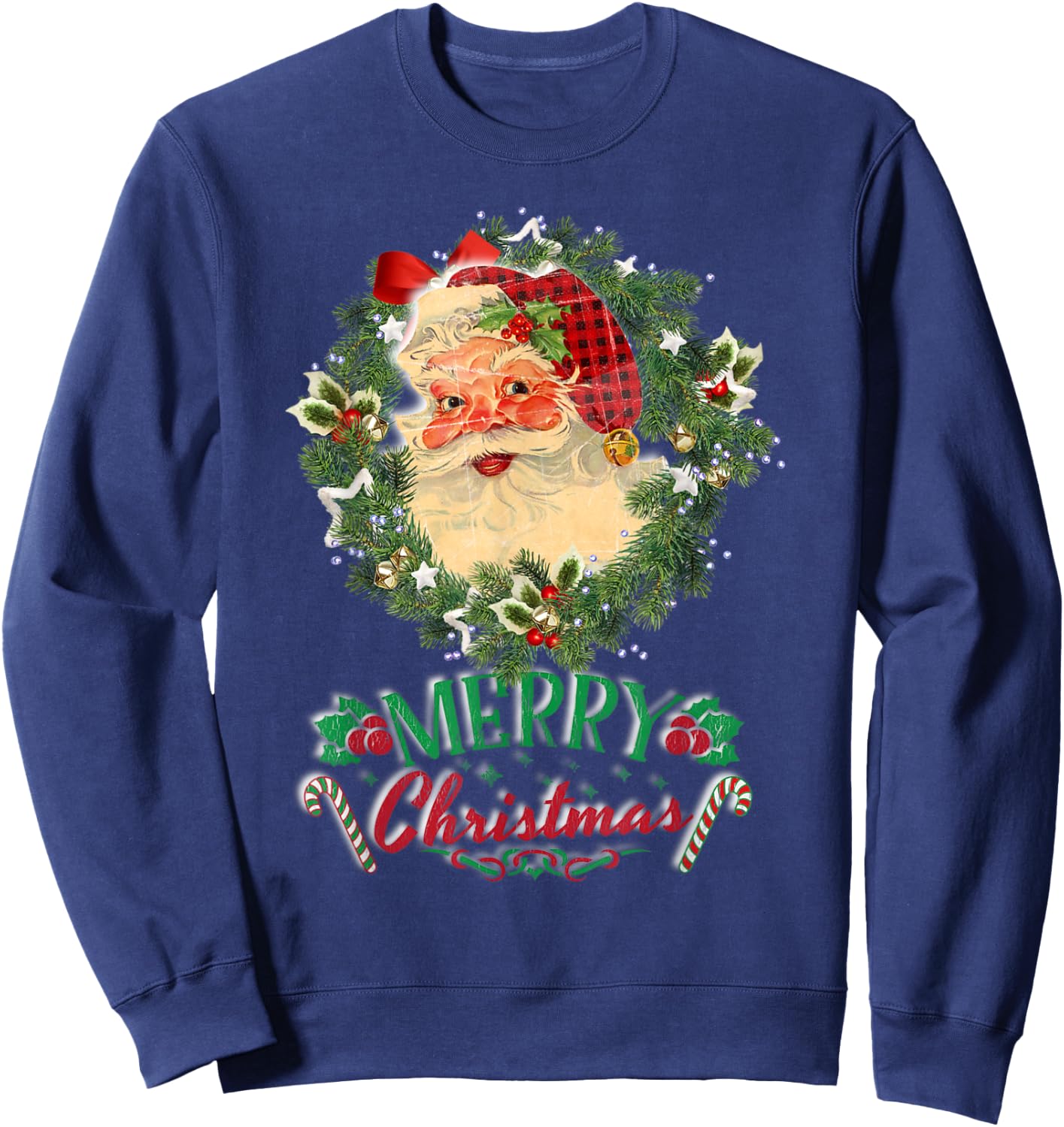 Vintage Santa Claus St Nicholas Old Fashioned Christmas Sweatshirt - Sweatshirt | Navy