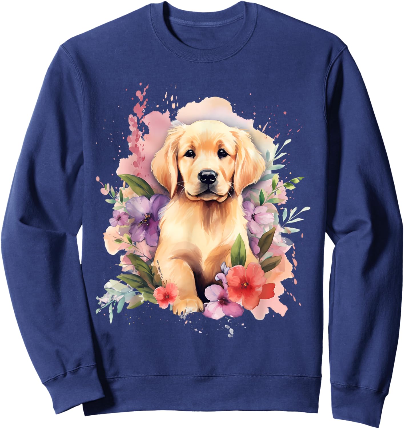 Watercolor Golden Retriever Sweatshirt - Sweatshirt | Navy