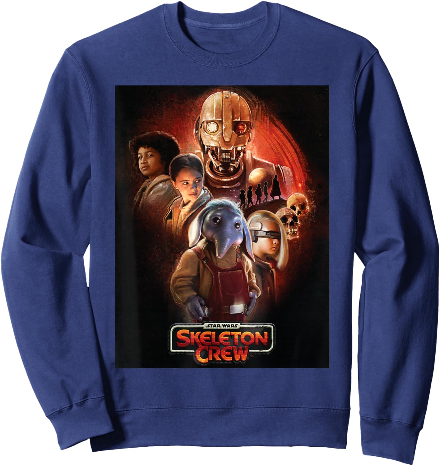 Star Wars Skeleton Crew Official Poster Art and Logo Disney+ Sweatshirt - Sweatshirt | Navy