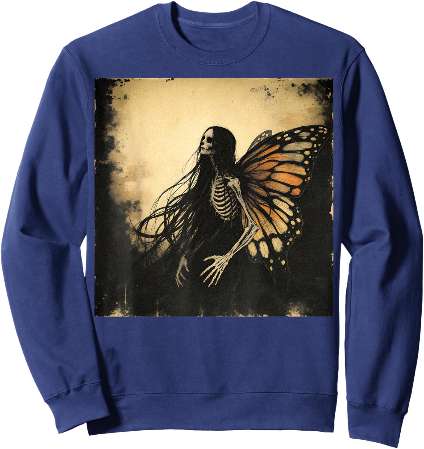 Ethereal Fairy Gothic Dark Art Aesthetic Grunge Horror Sweatshirt - Sweatshirt | Navy