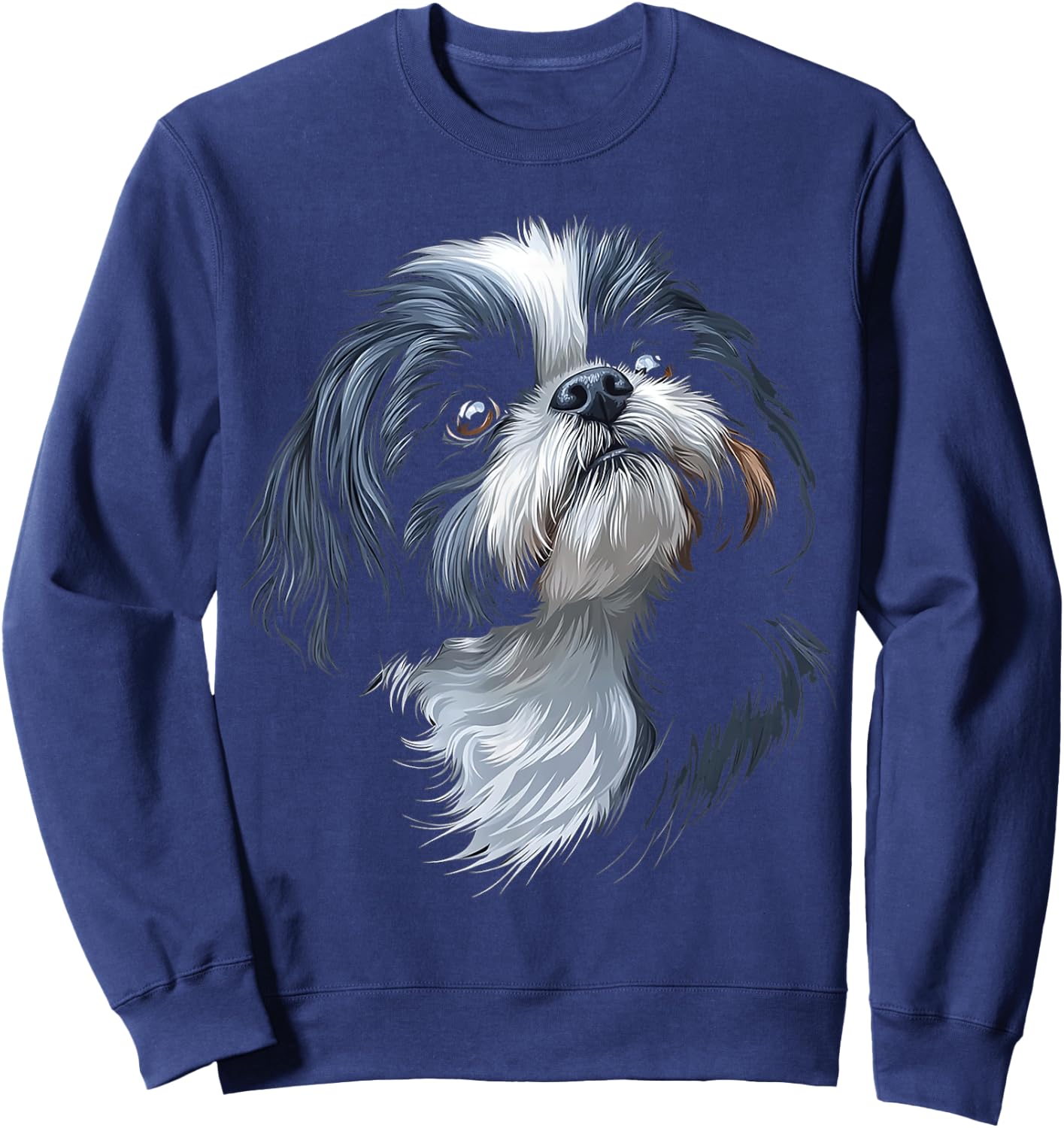 Shih Tzu Dog Motif Pet Art Shih Tzu Women Kids Sweatshirt - Sweatshirt | Navy