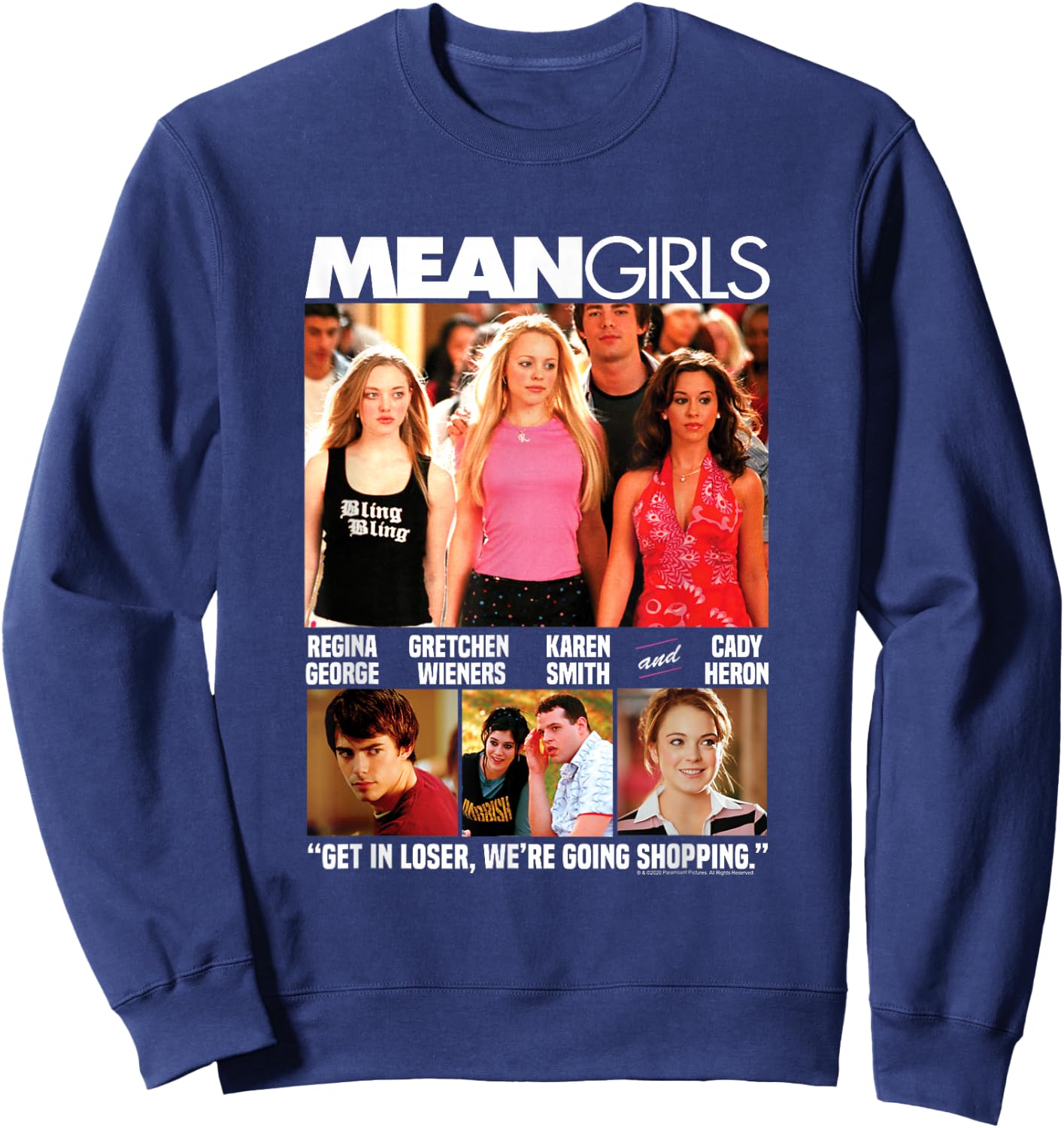 Mean Girls Movie Poster Photo Collage Y2K Movie Sweatshirt - Sweatshirt | Navy